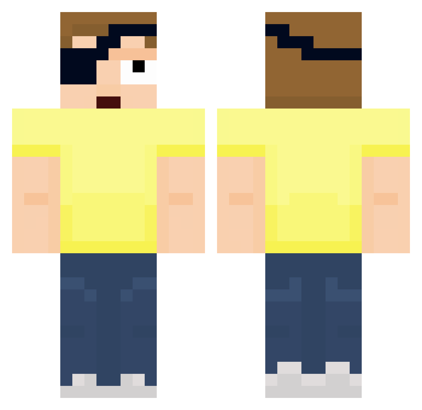 veqmont Minecraft skin, front and back view