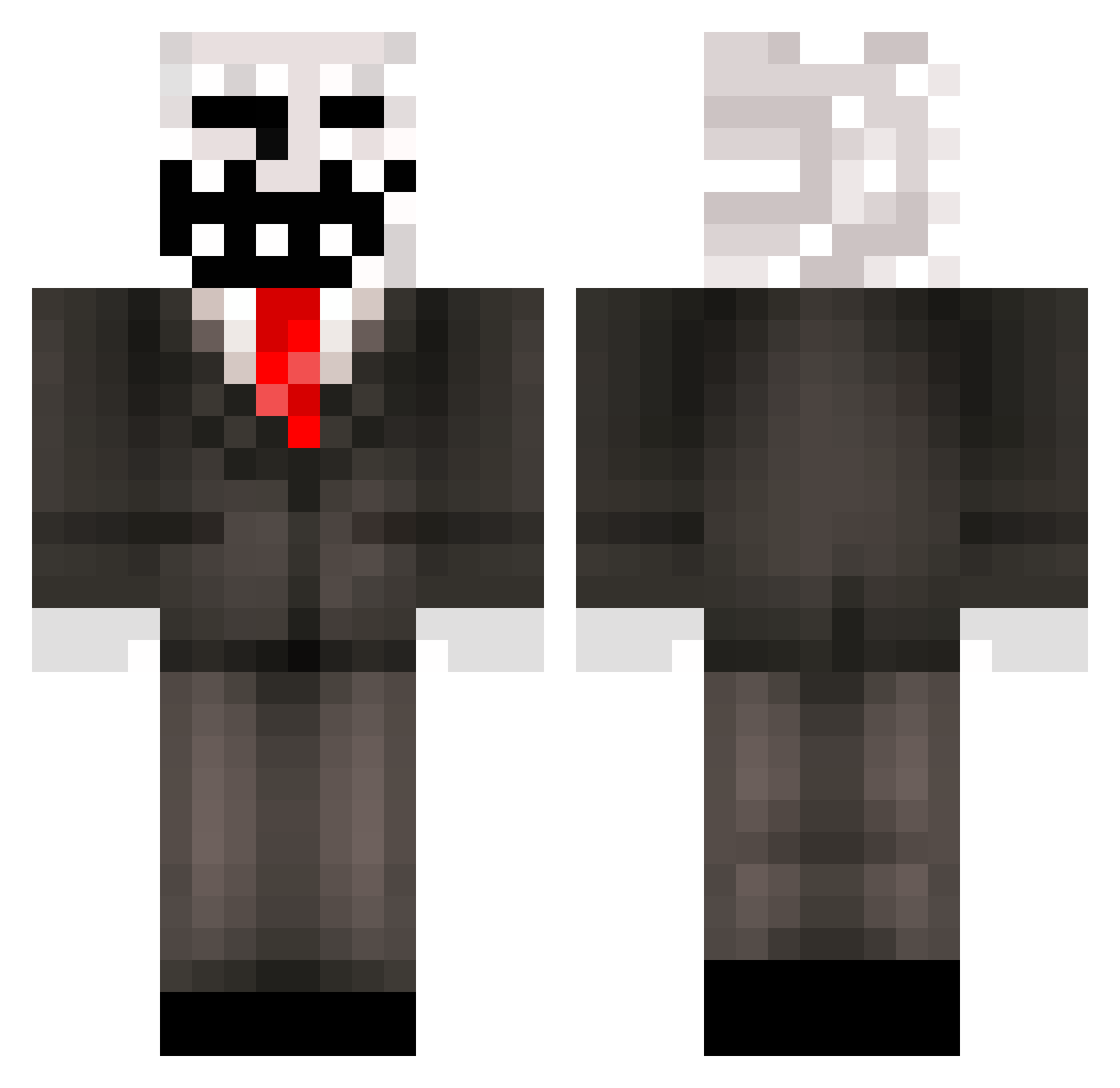 qShade Minecraft skin, front and back view