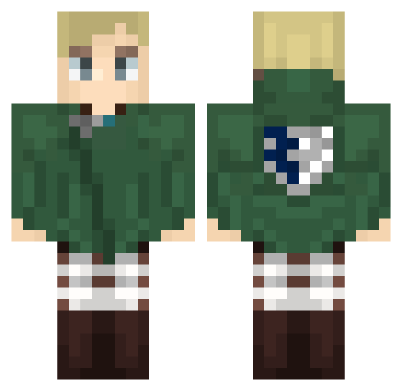 rapidezy Minecraft skin, front and back view