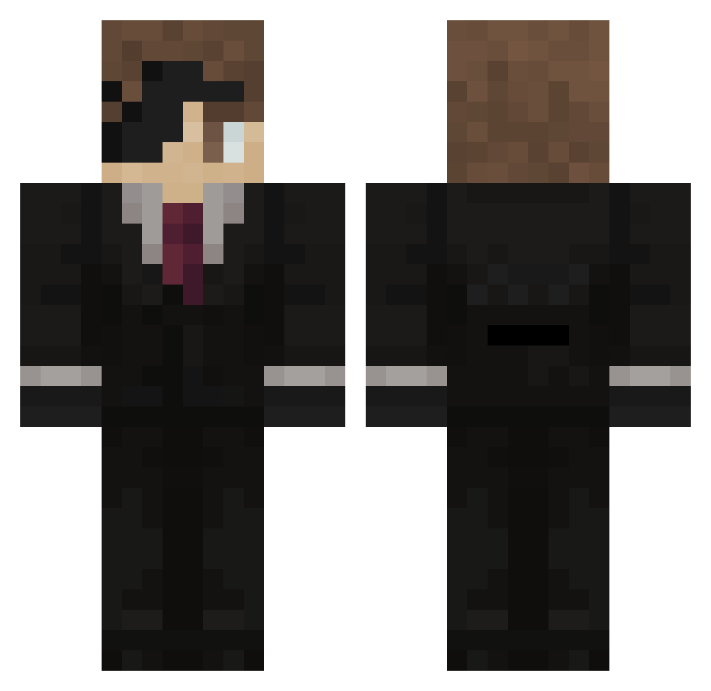Yasinbkm Minecraft skin, front and back view