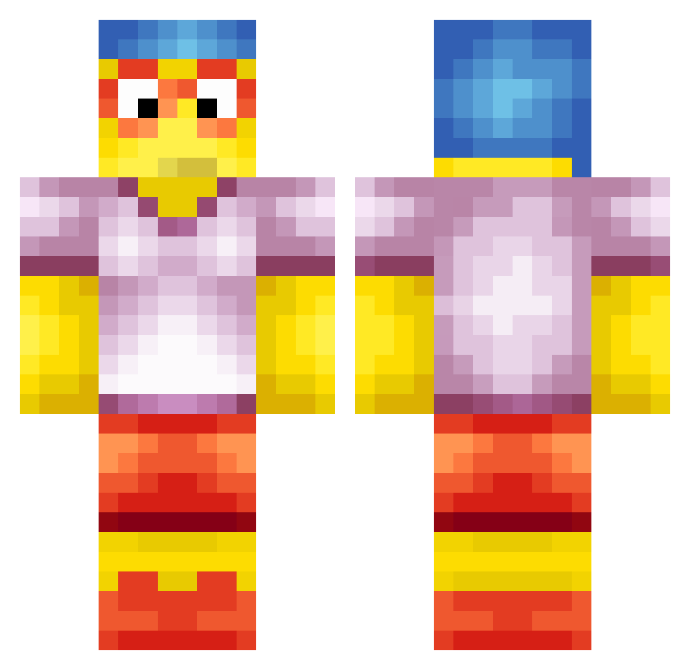 Xeroma Minecraft skin, front and back view