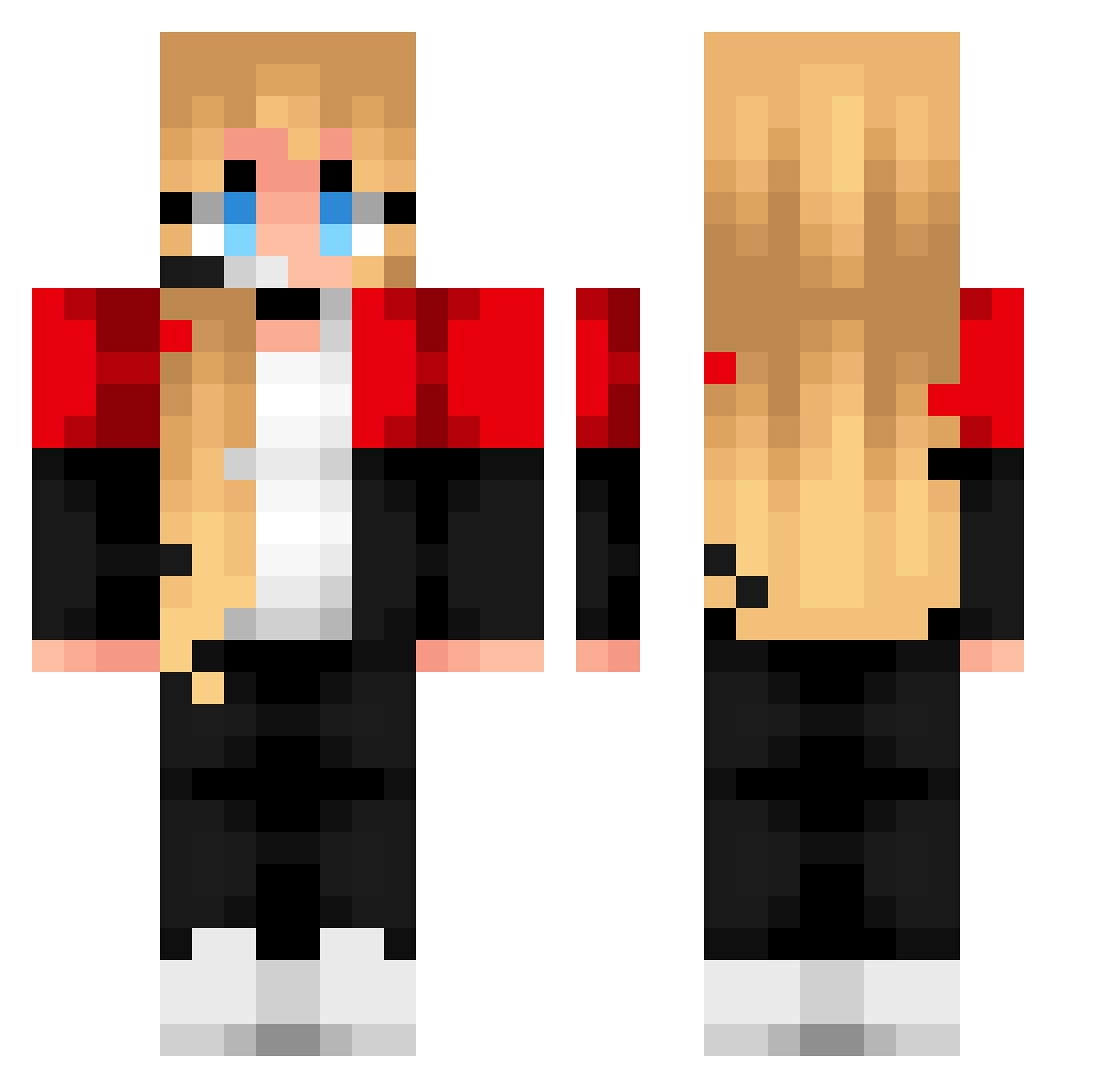 GamerGirl1789 Minecraft skin, front and back view