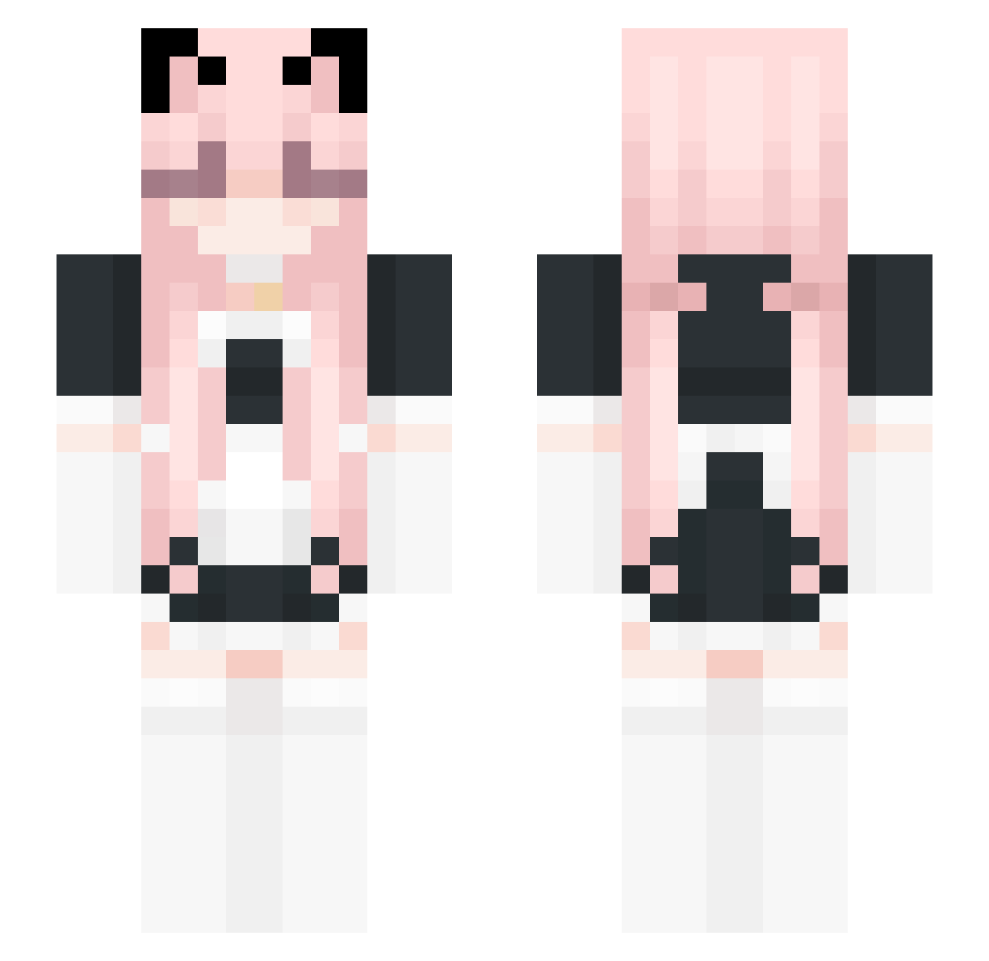 Shirazuku_Yuki Minecraft skin, front and back view