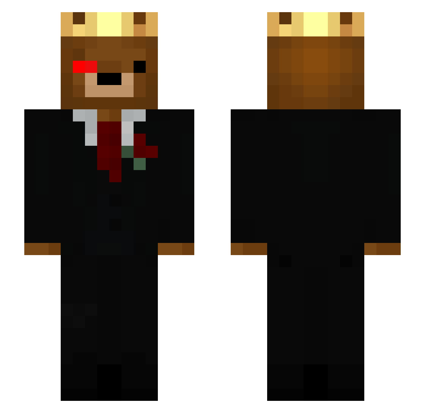 Wurstiu Minecraft skin, front and back view