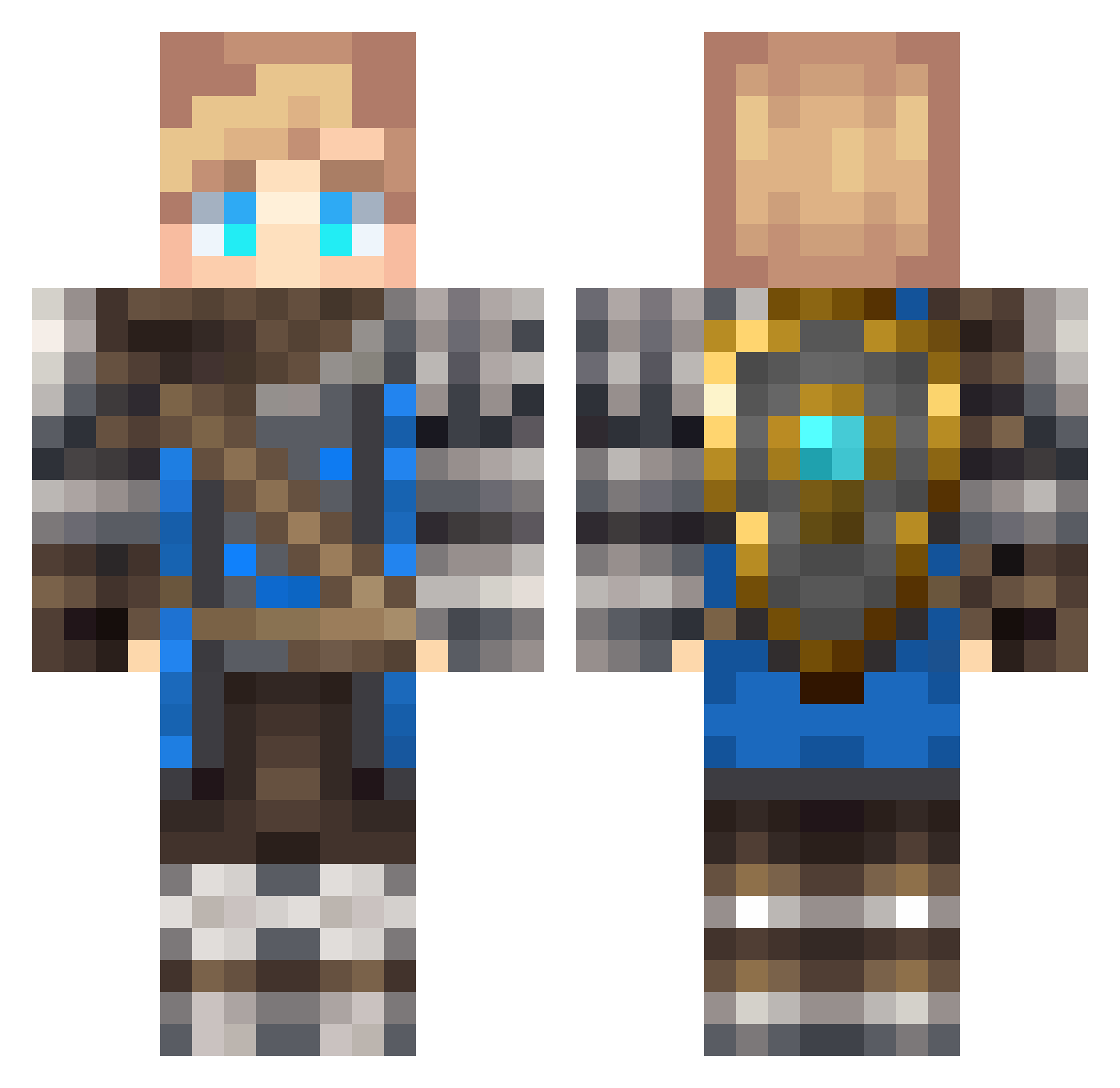 Revenge99 Minecraft skin, front and back view