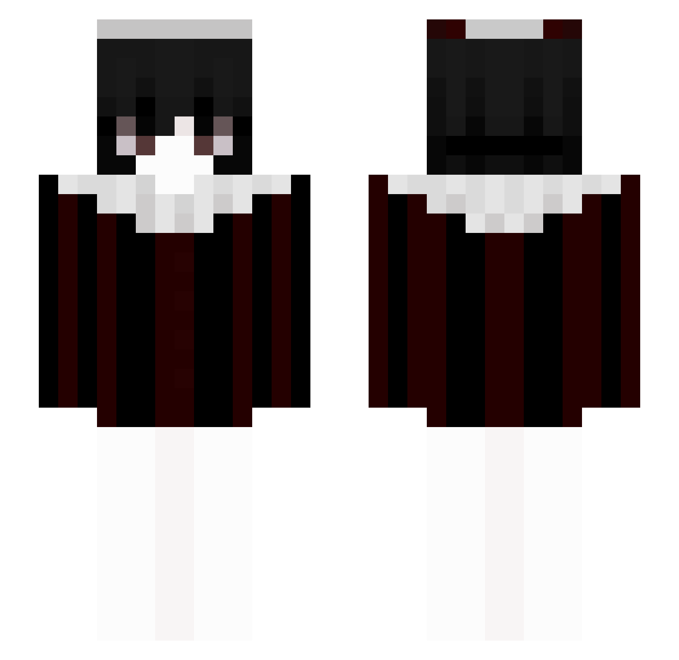 Runre Minecraft skin, front and back view