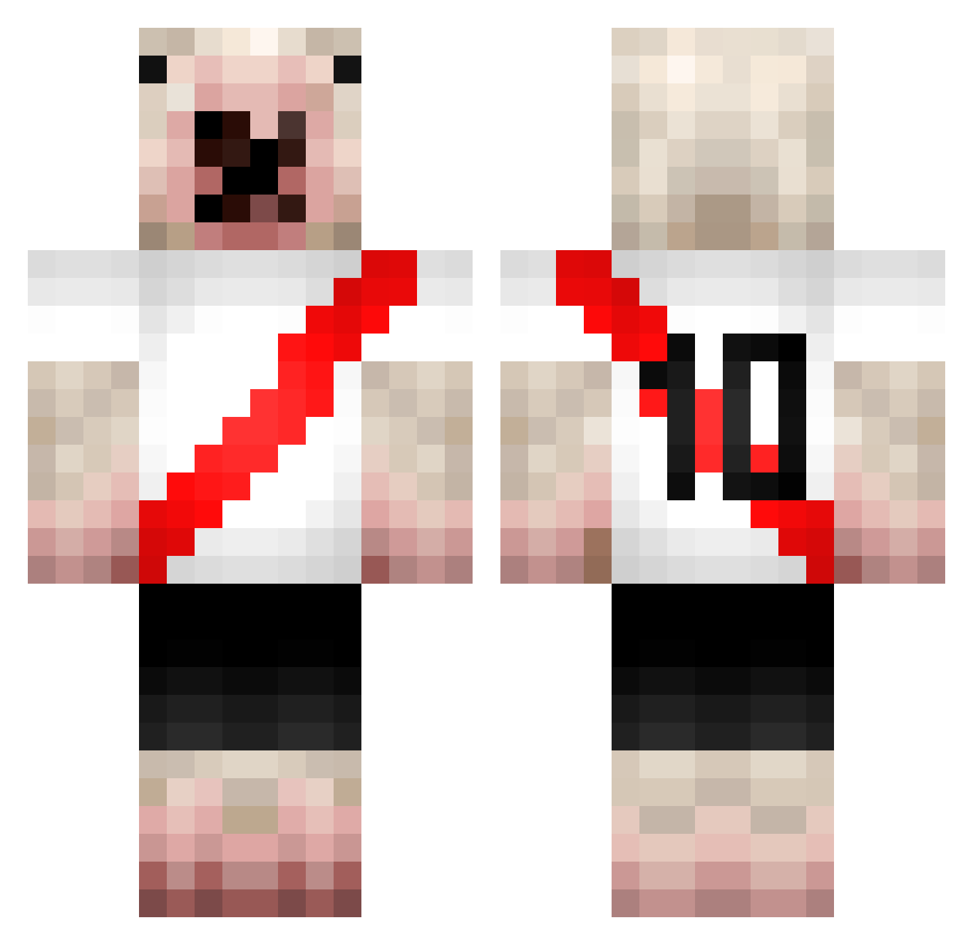 infilling Minecraft skin, front and back view