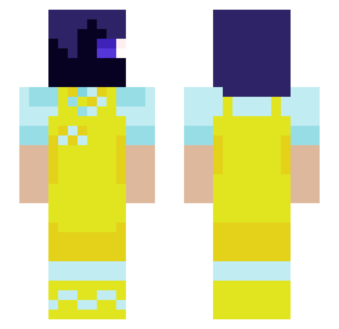 Kuiperlicious Minecraft skin, front and back view