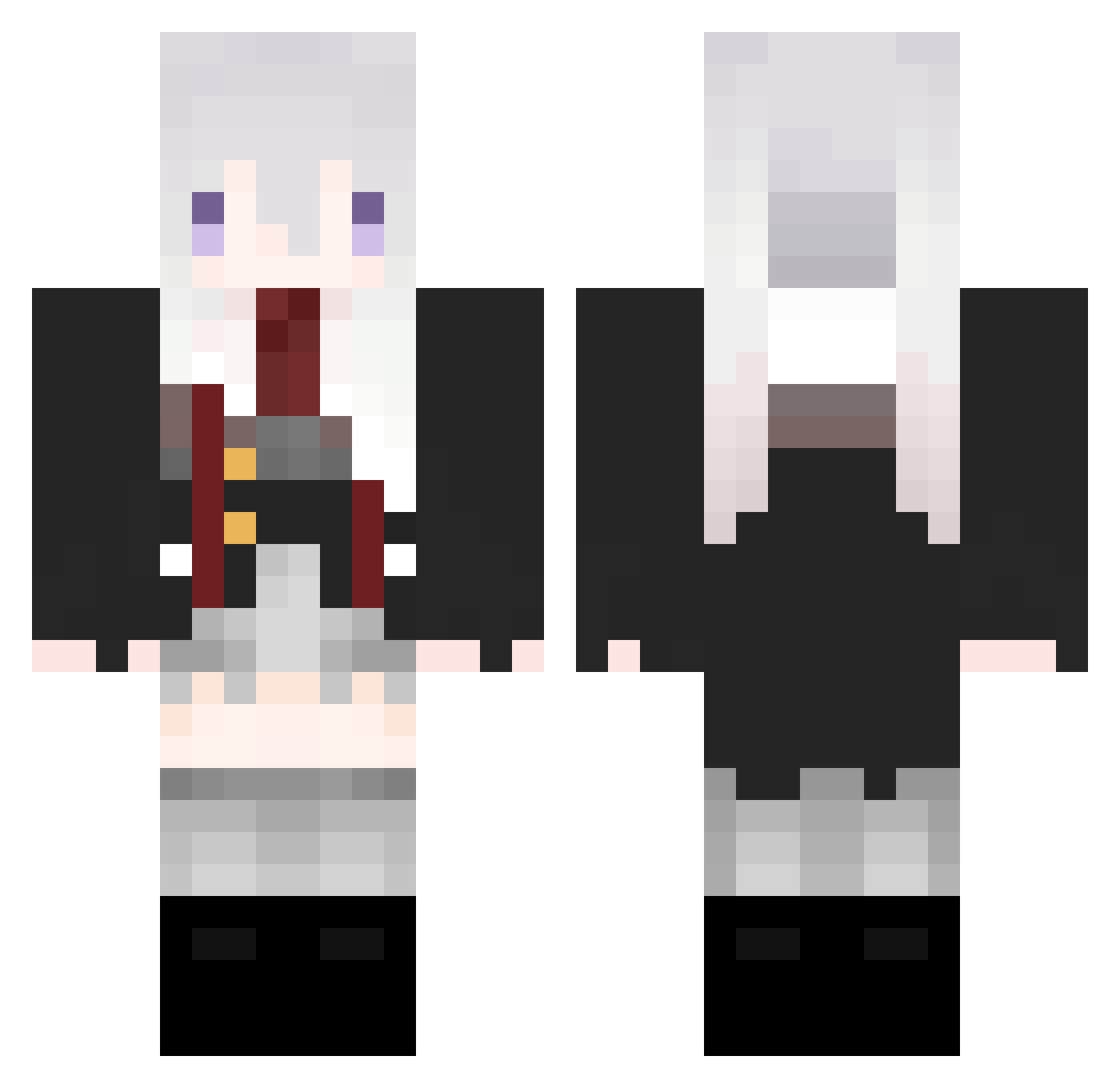 xStampy Minecraft skin, front and back view