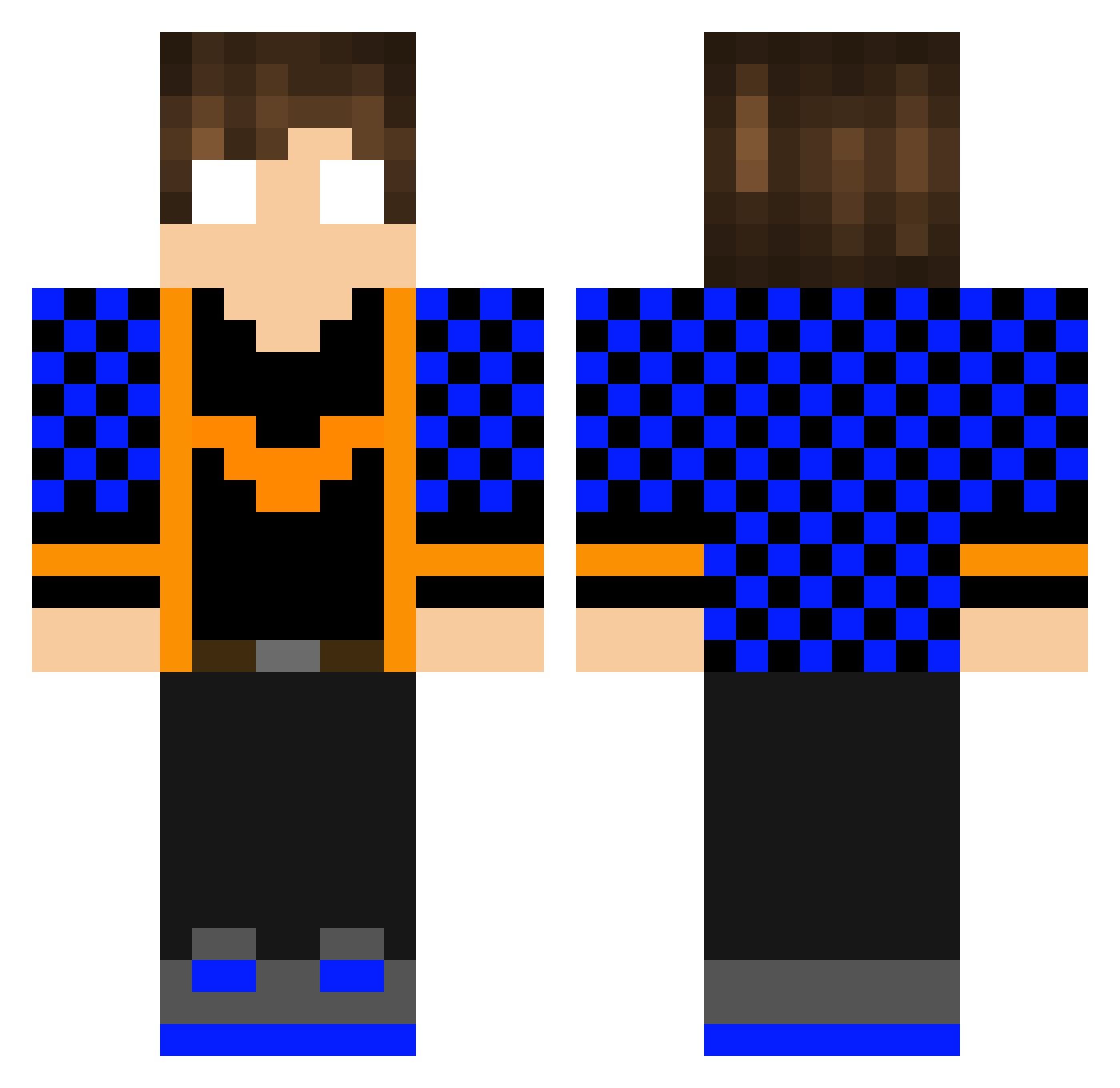 Tremst Minecraft skin, front and back view