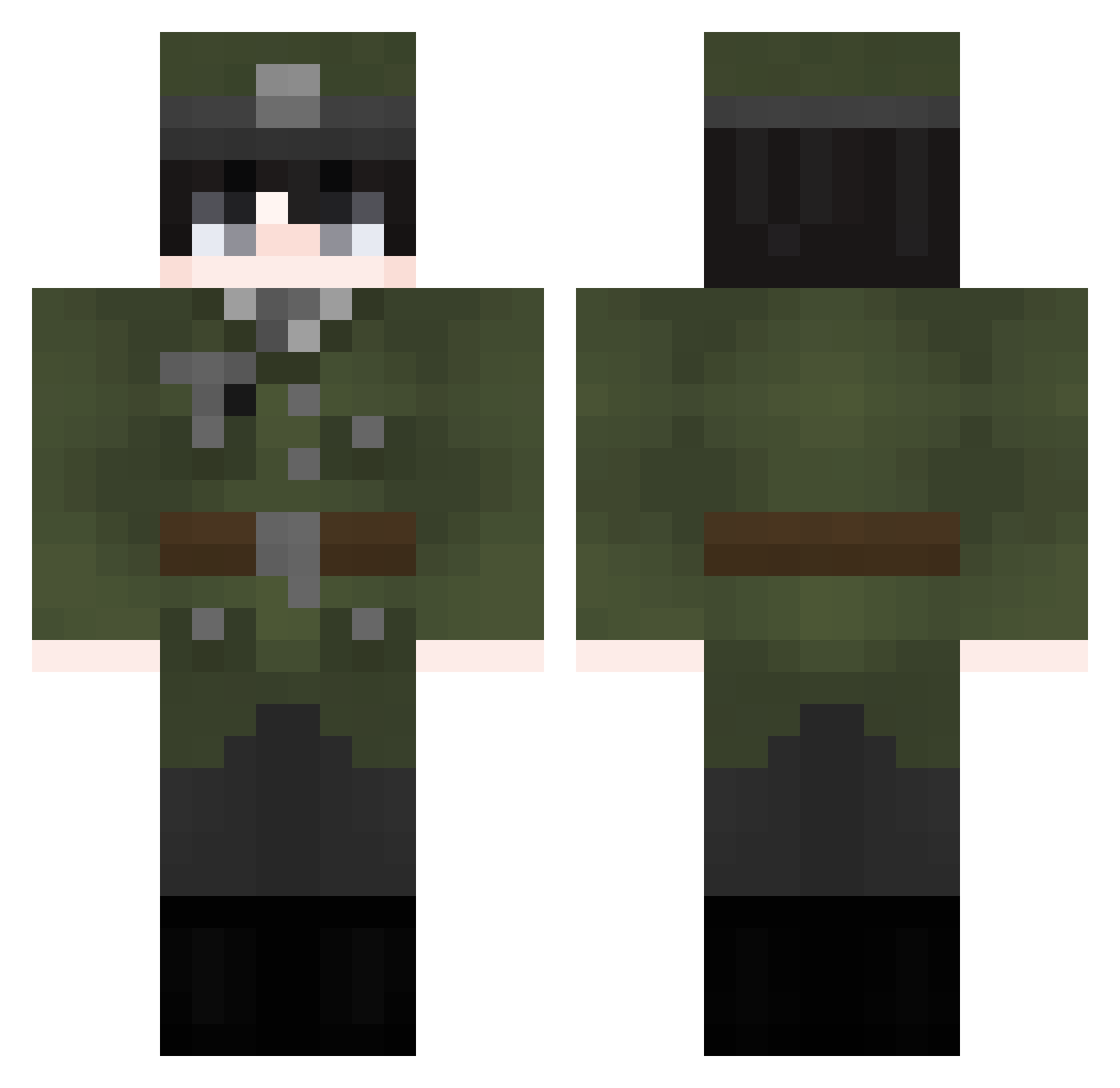 Shinzuuuke Minecraft skin, front and back view