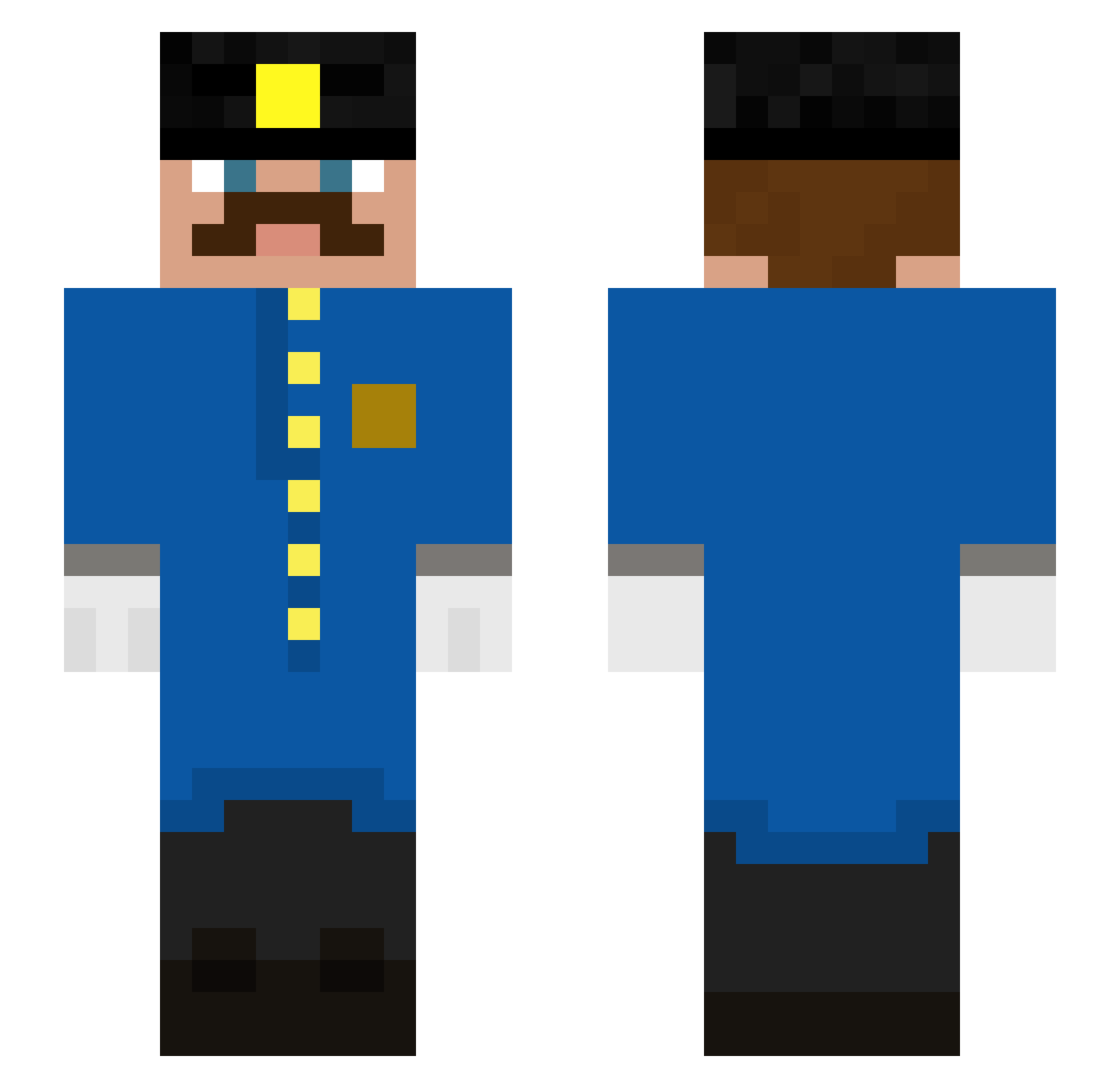 DontGetNearGod Minecraft skin, front and back view