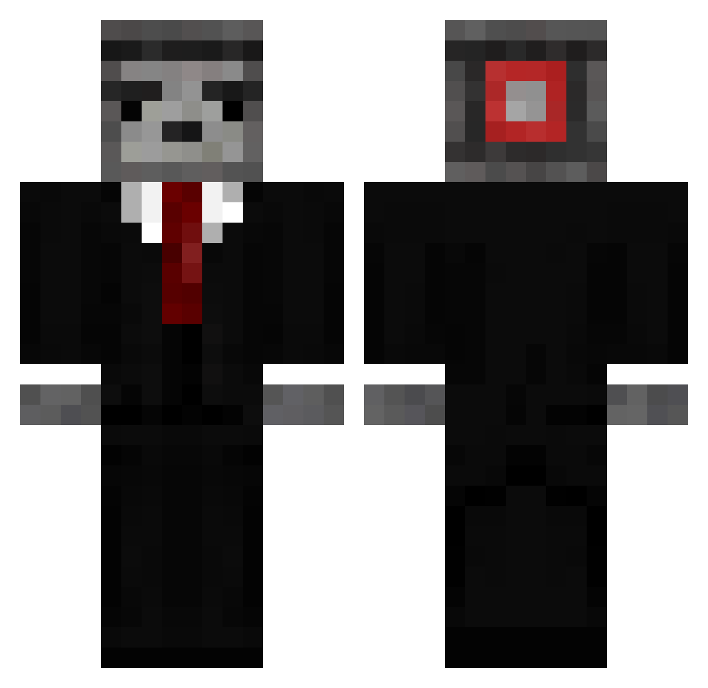hiuaf Minecraft skin, front and back view