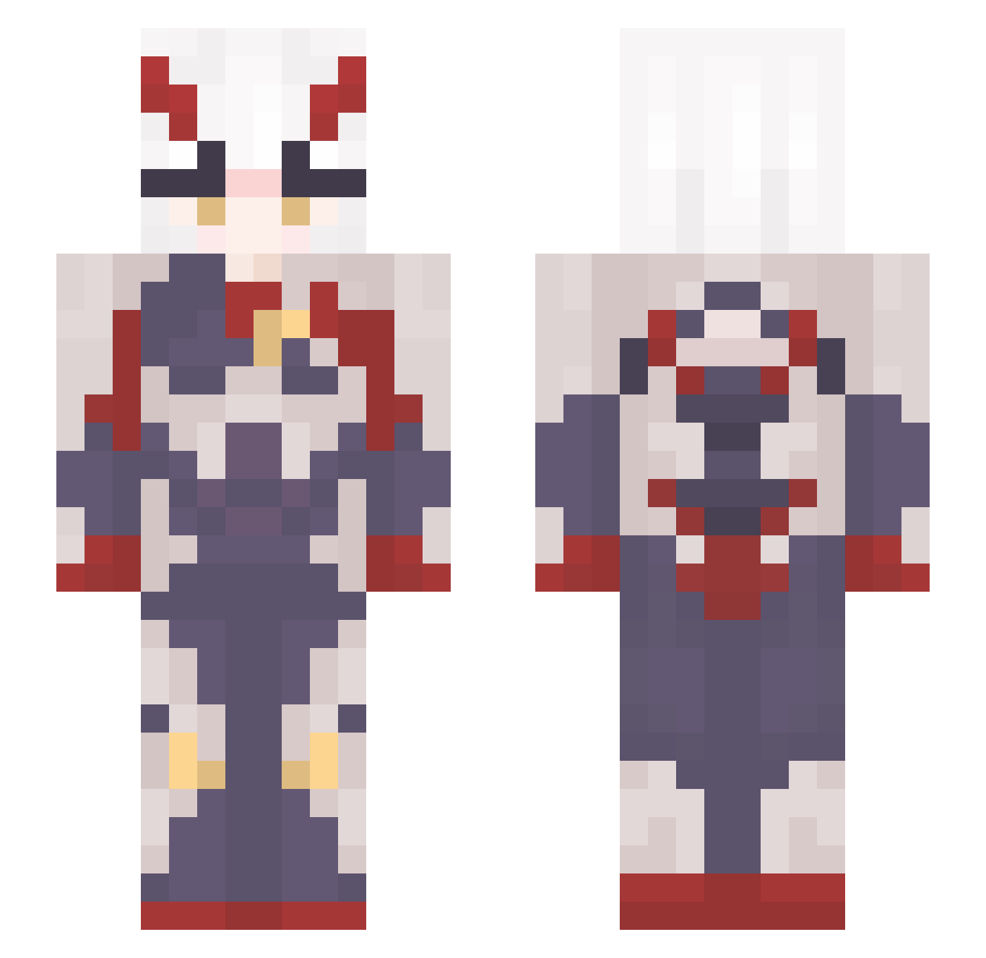 Az4r0v Minecraft skin, front and back view