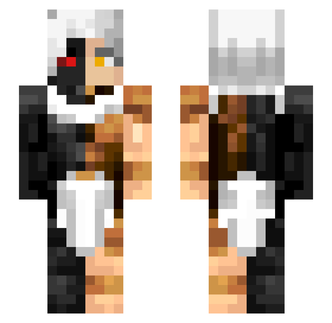 NLMorgan Minecraft skin, front and back view