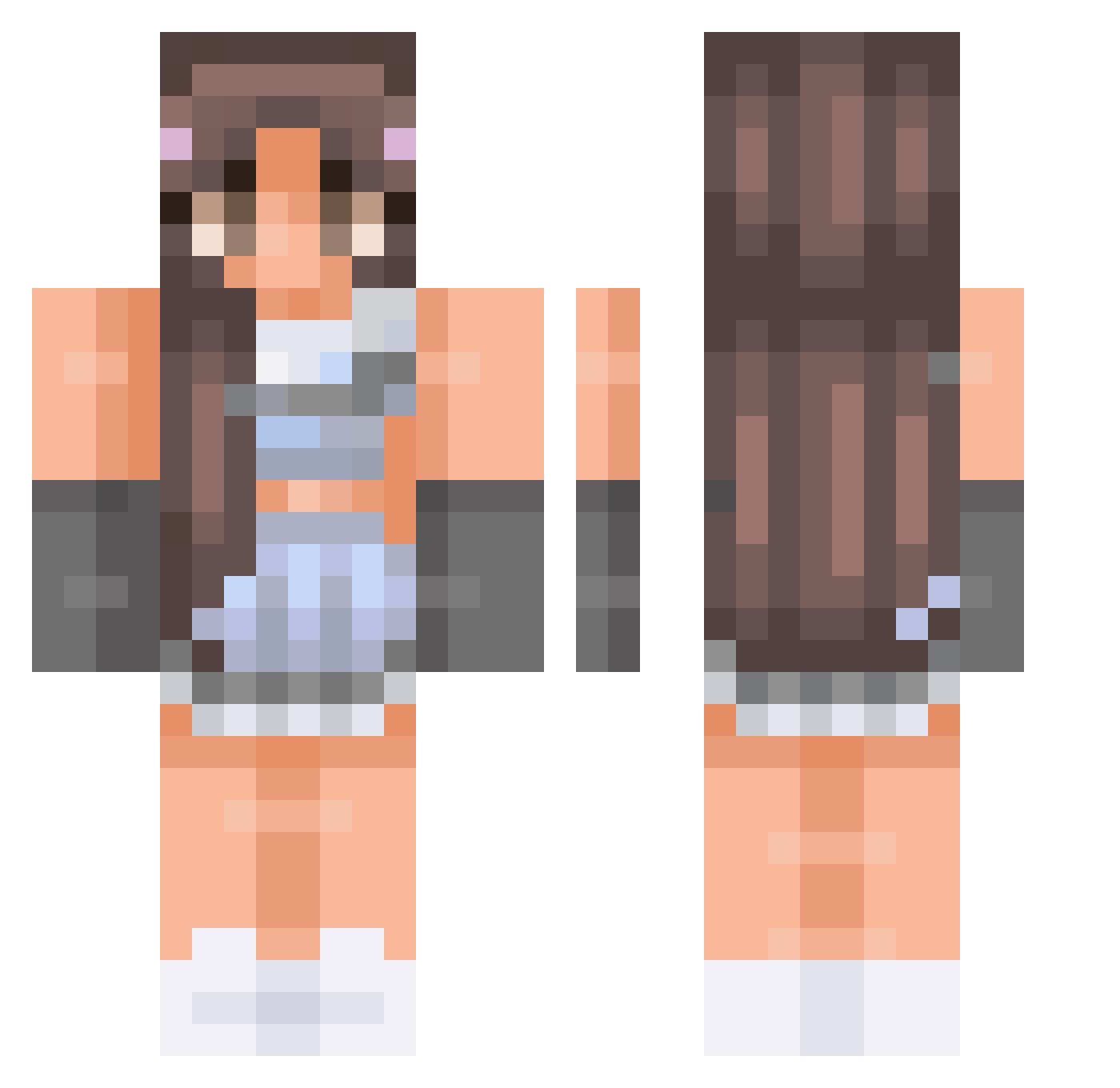 Scepterz Minecraft skin, front and back view
