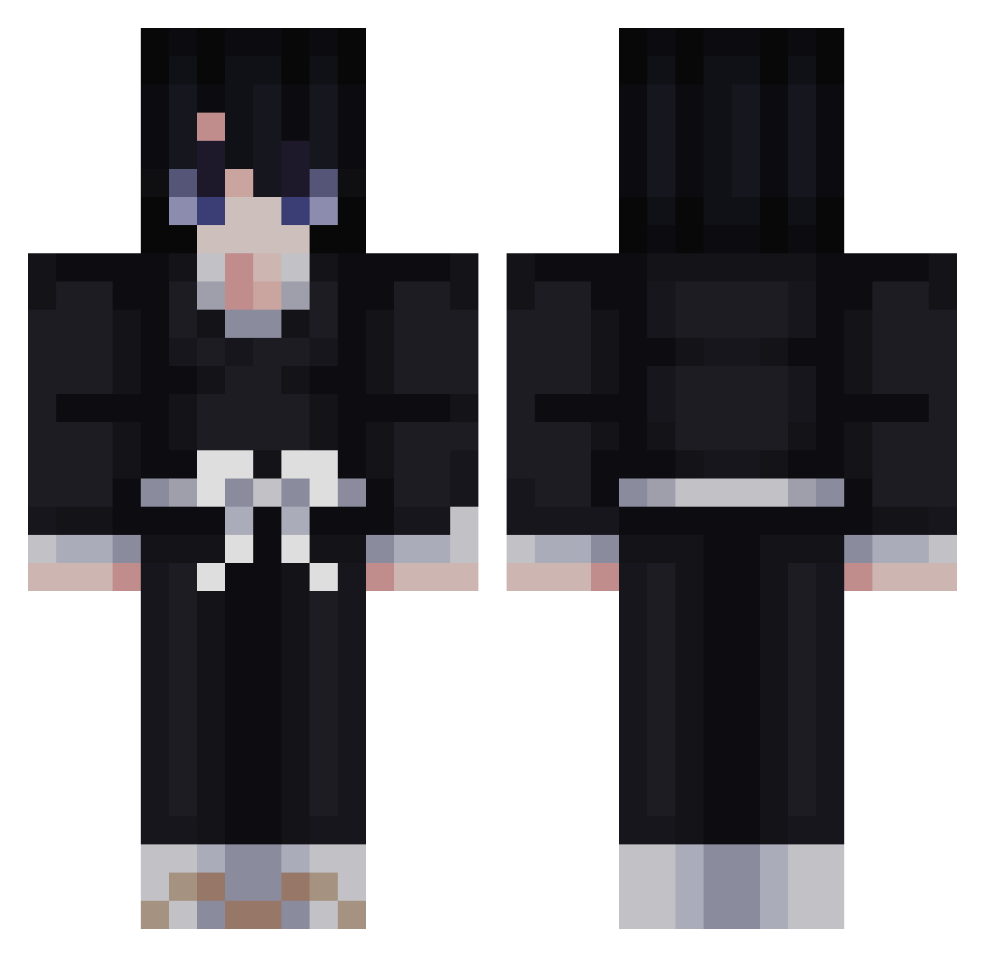 kouza Minecraft skin, front and back view