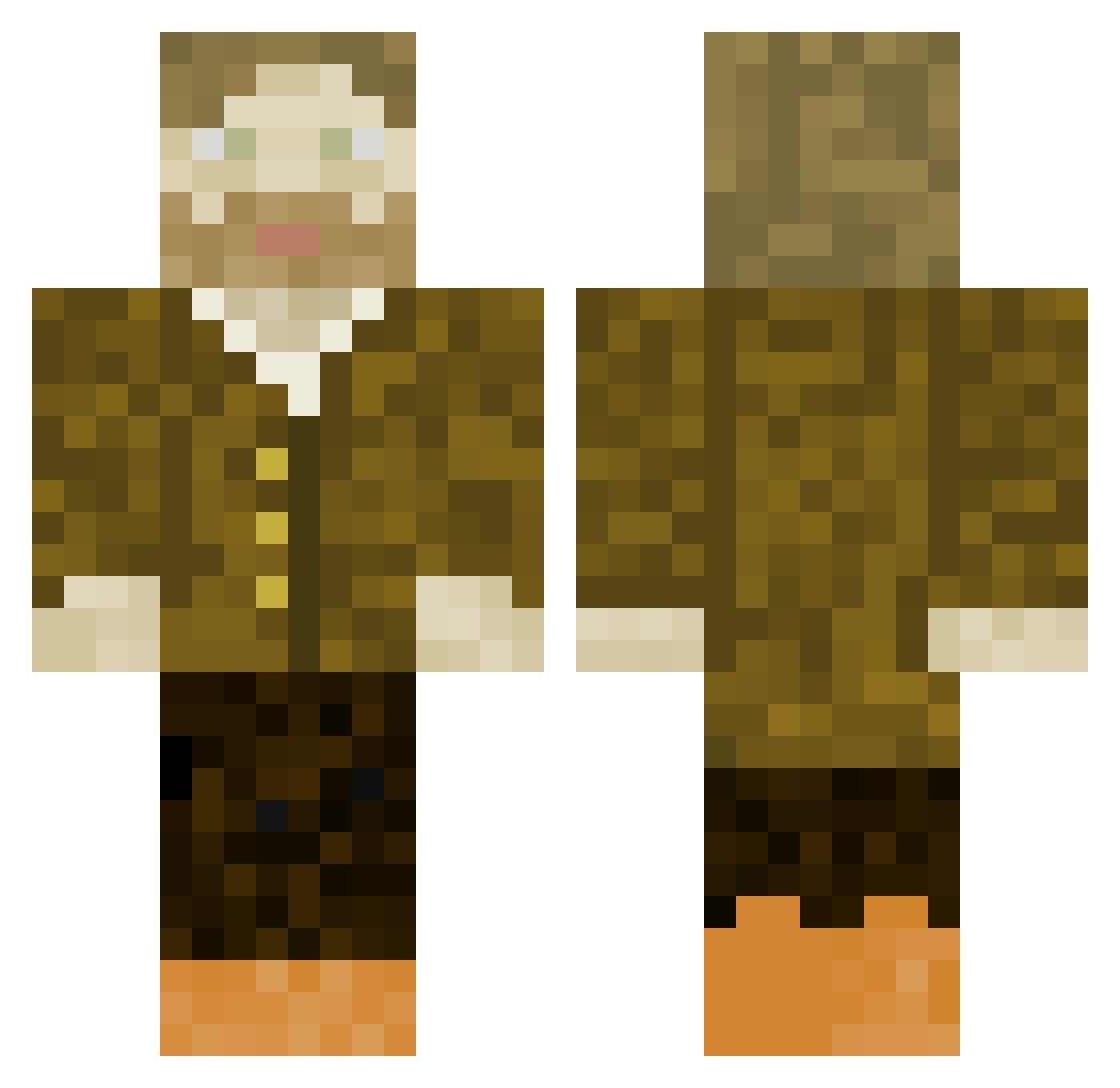 Slod Minecraft skin, front and back view
