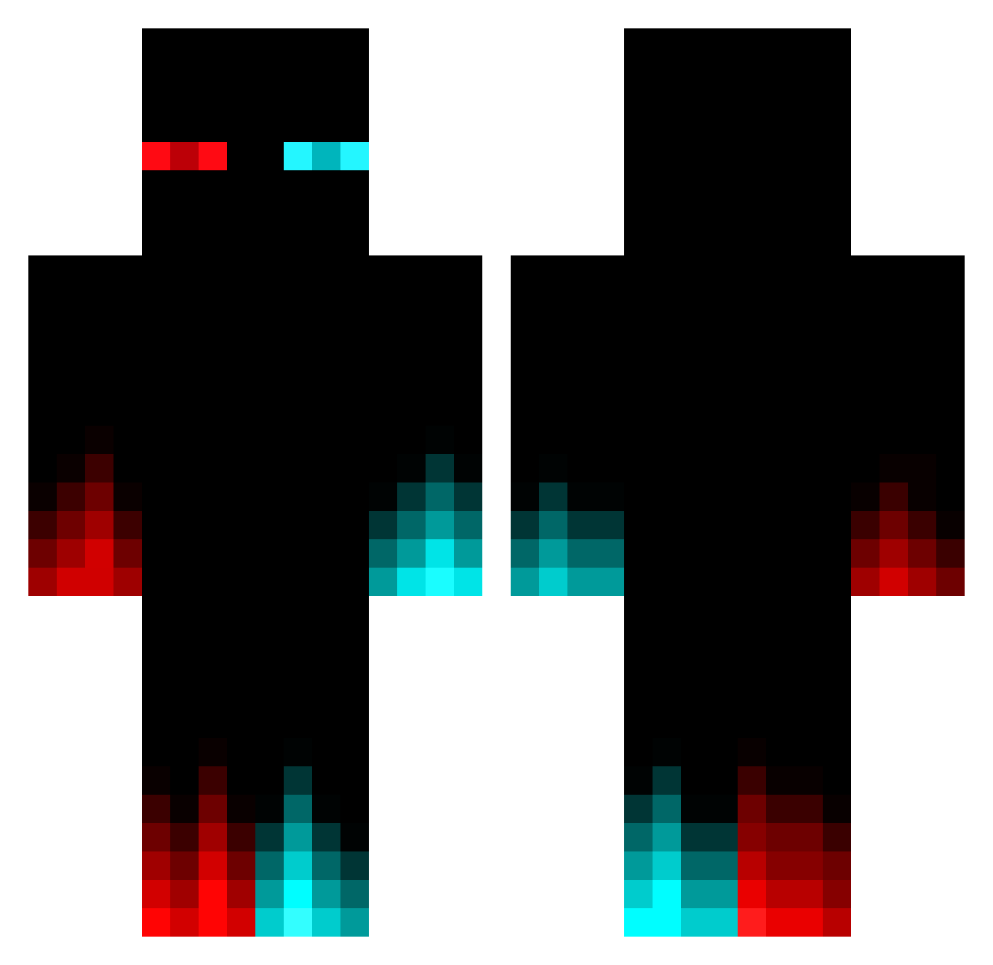 AconX Minecraft skin, front and back view