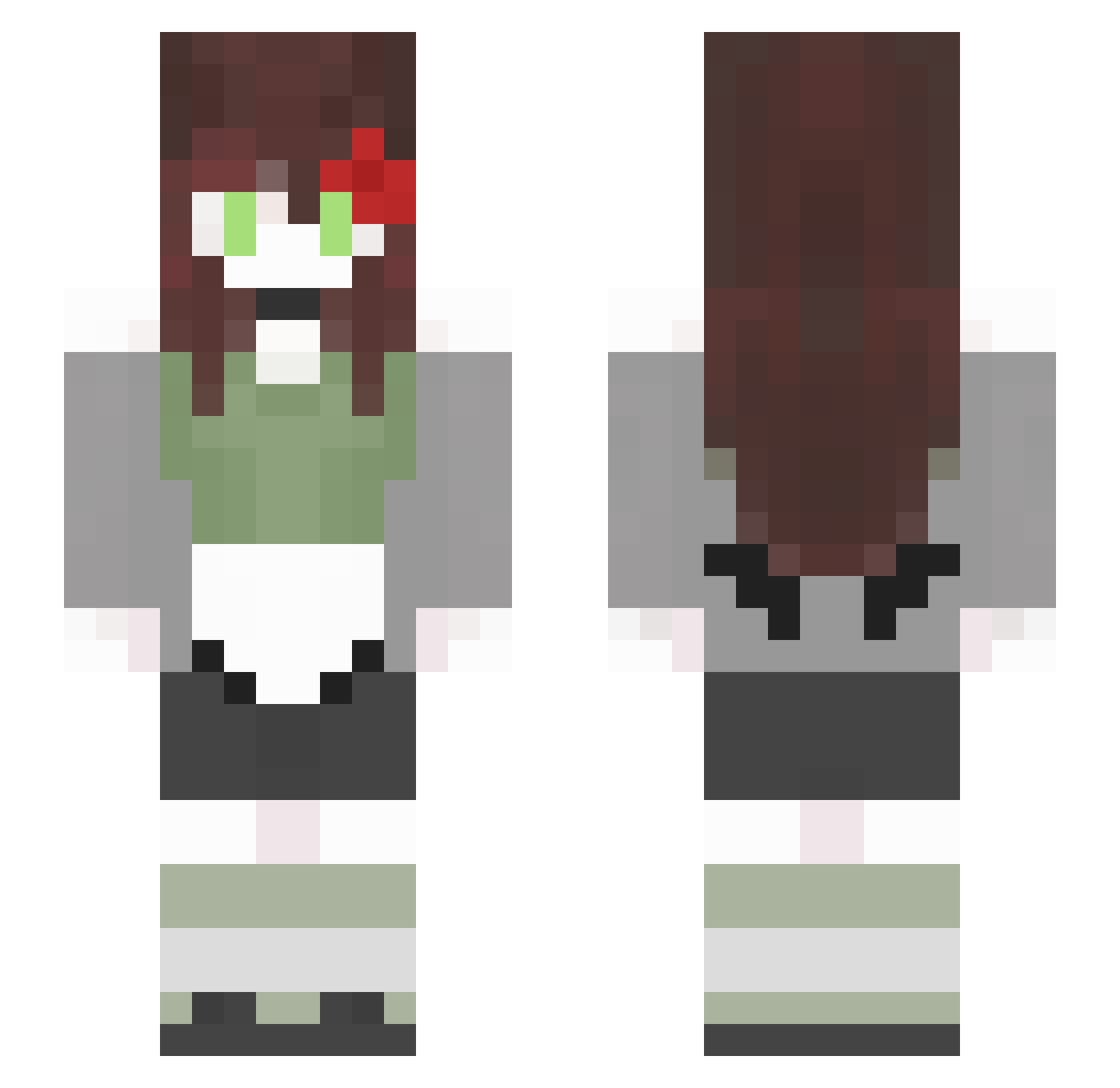 breebug12008 Minecraft skin, front and back view