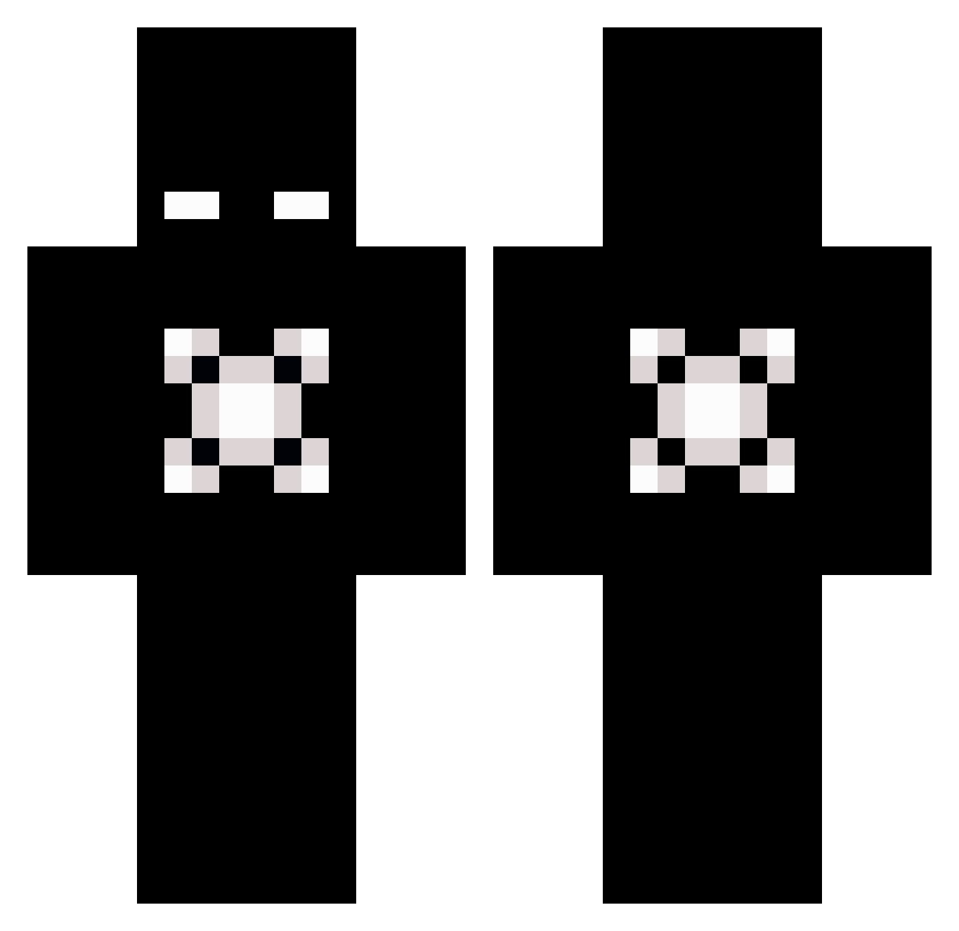 Sebastiennn Minecraft skin, front and back view