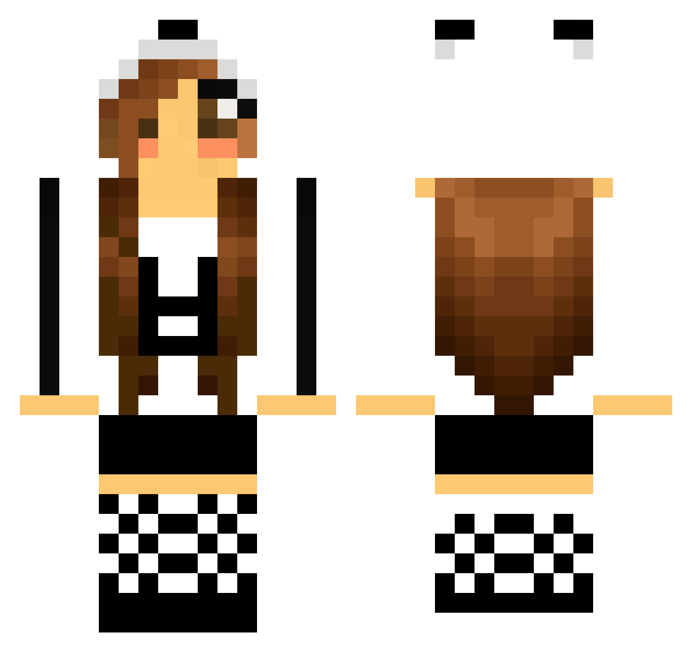 janette Minecraft skin, front and back view