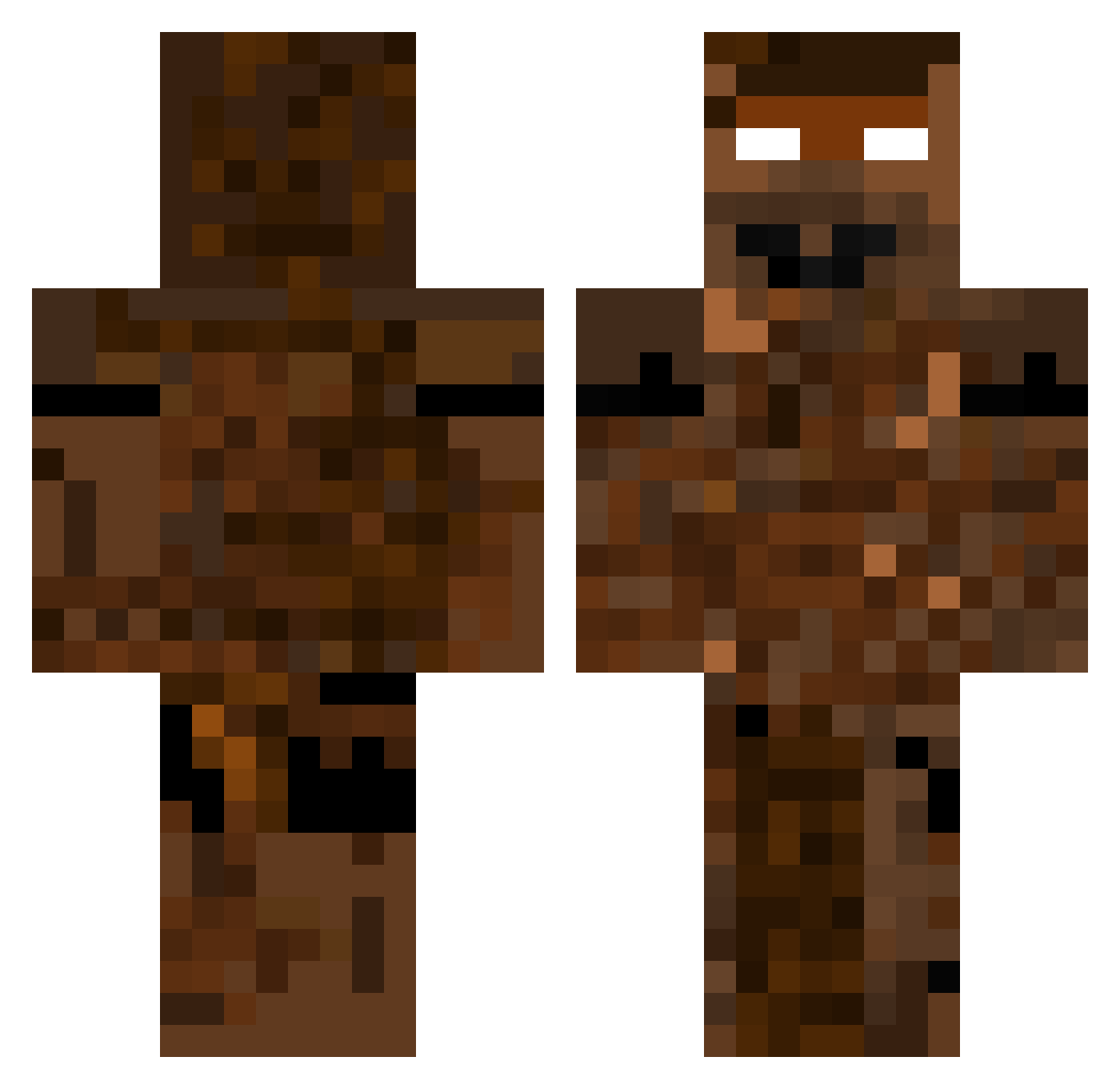 100k_Stupid Minecraft skin, front and back view