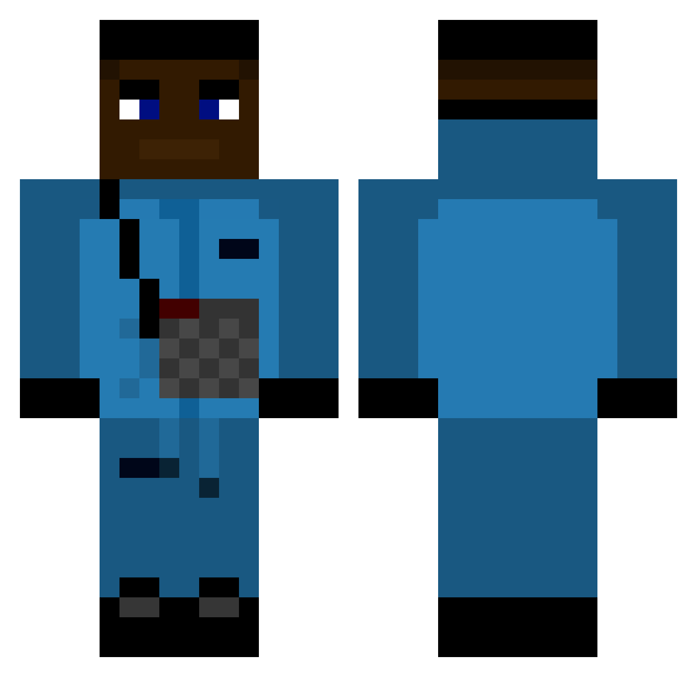 Seavan Minecraft skin, front and back view