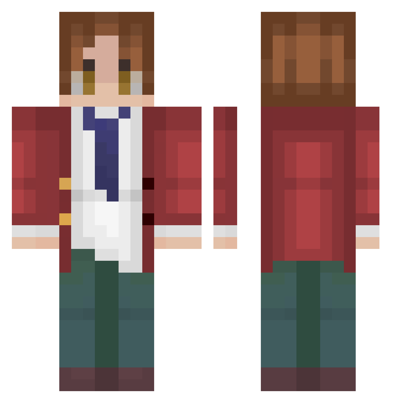 Wirschell Minecraft skin, front and back view
