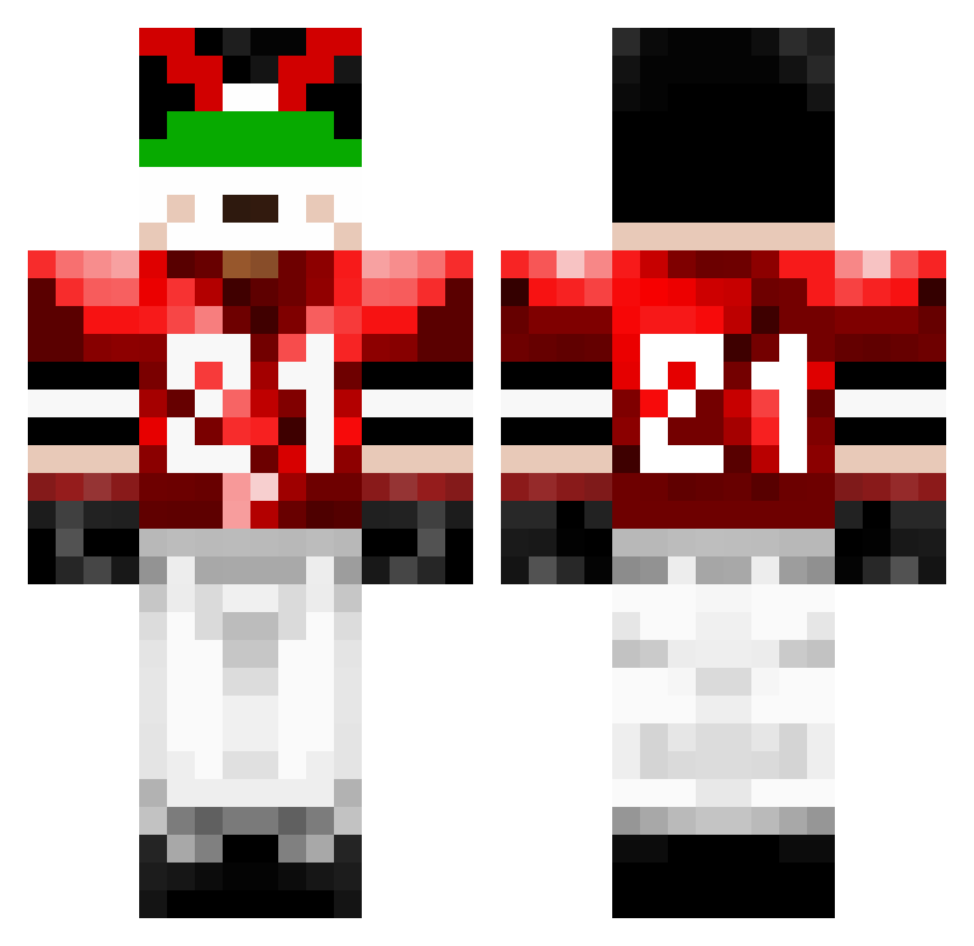 Yoteck Minecraft skin, front and back view