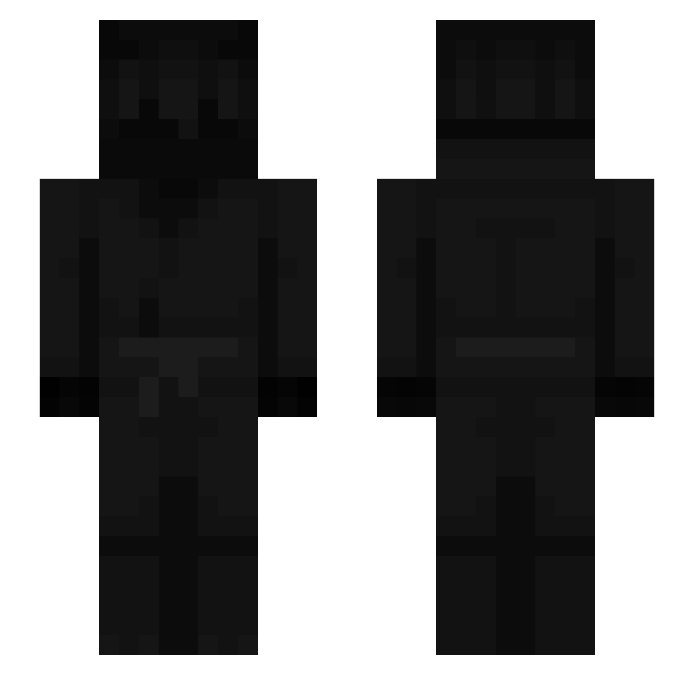 viewport Minecraft skin, front and back view