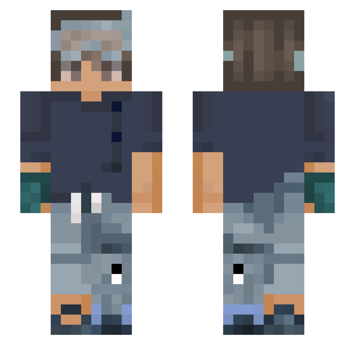Itzryntraz Minecraft skin, front and back view