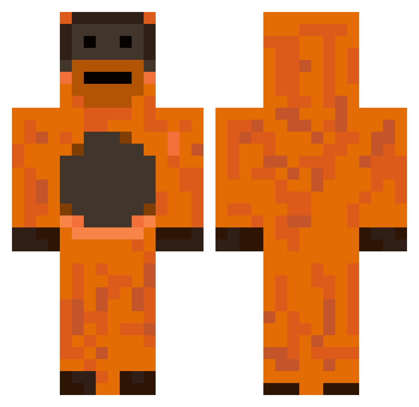 GrayCah12 Minecraft skin, front and back view
