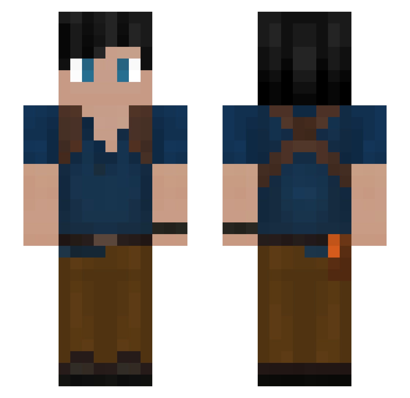 Albyby Minecraft skin, front and back view