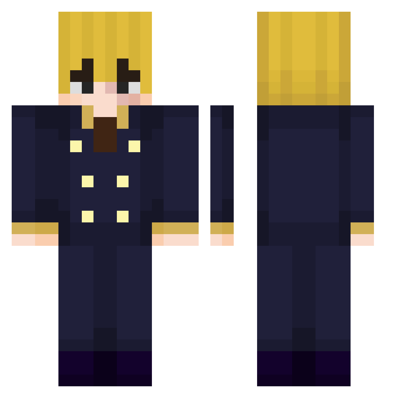 Joilet Minecraft skin, front and back view