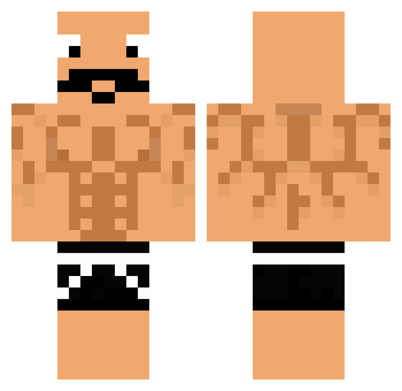 Birnenwerfer Minecraft skin, front and back view