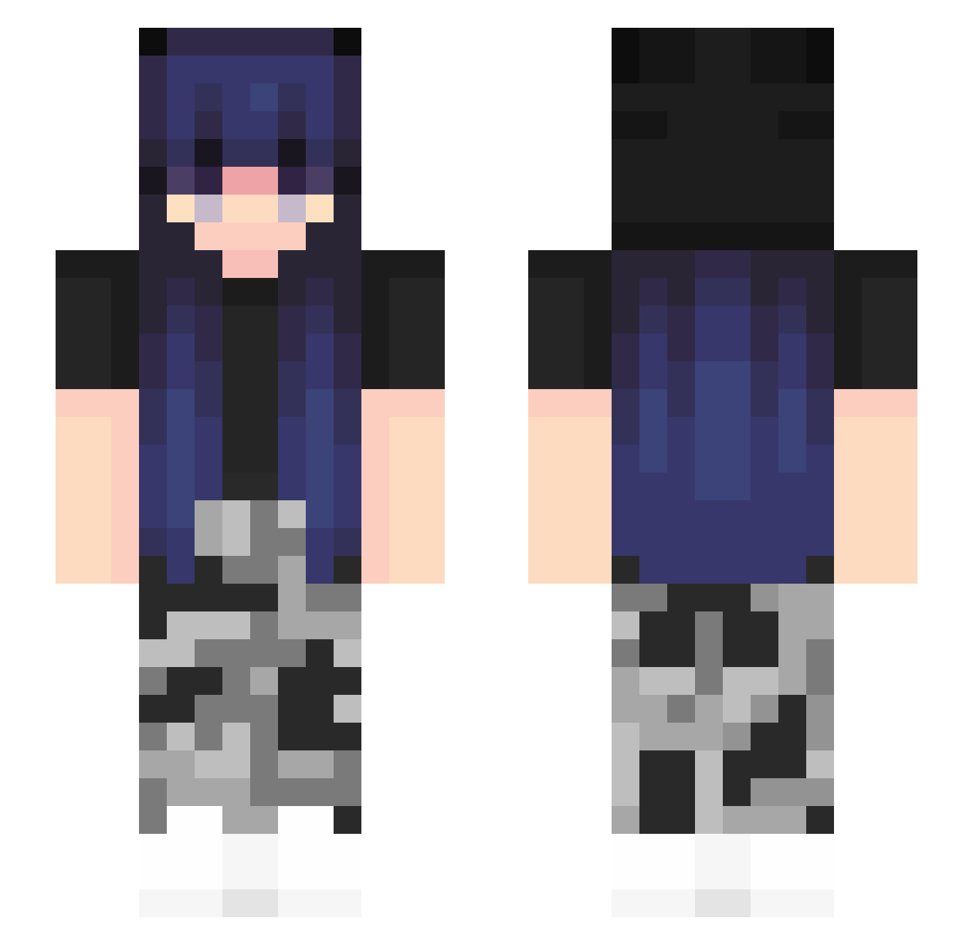 neiu Minecraft skin, front and back view