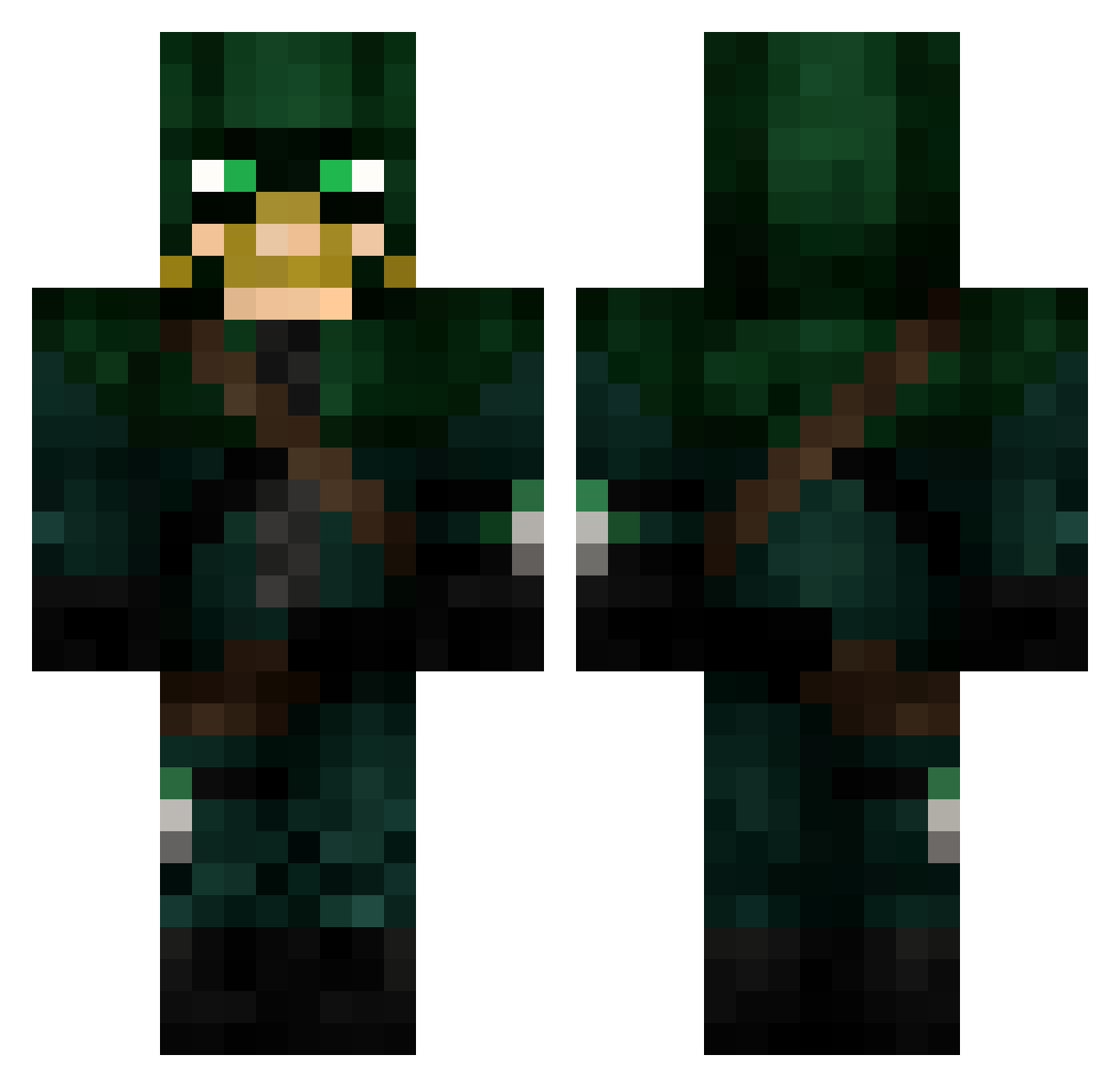 FGTN Minecraft skin, front and back view