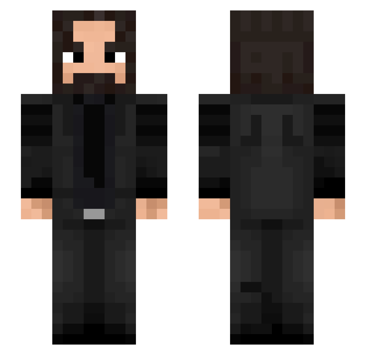 RiskFx Minecraft skin, front and back view