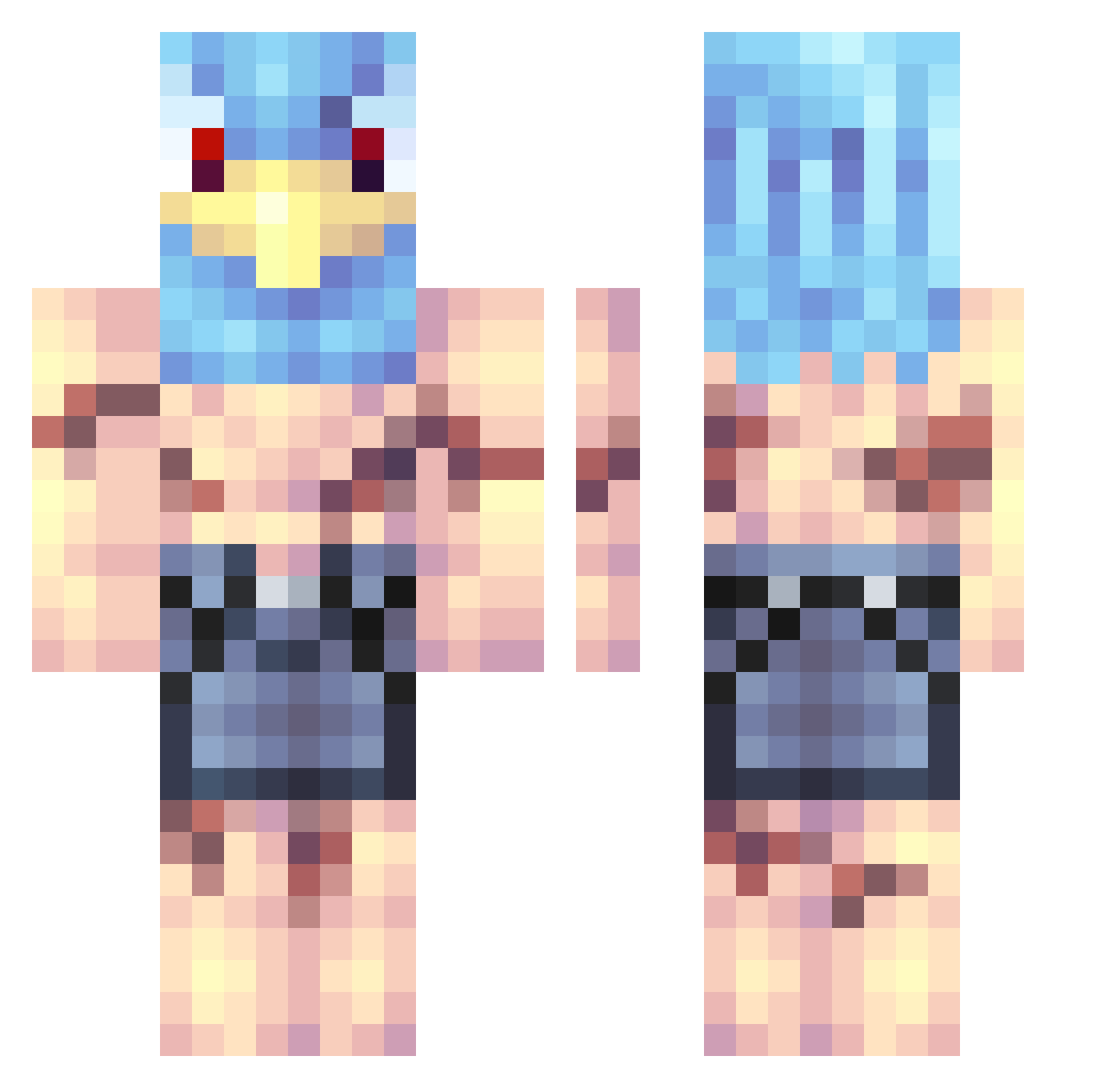 rgny Minecraft skin, front and back view