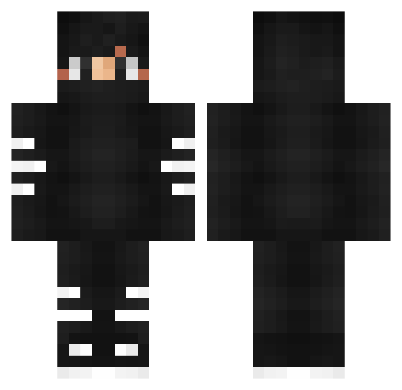ZuFettForJump Minecraft skin, front and back view