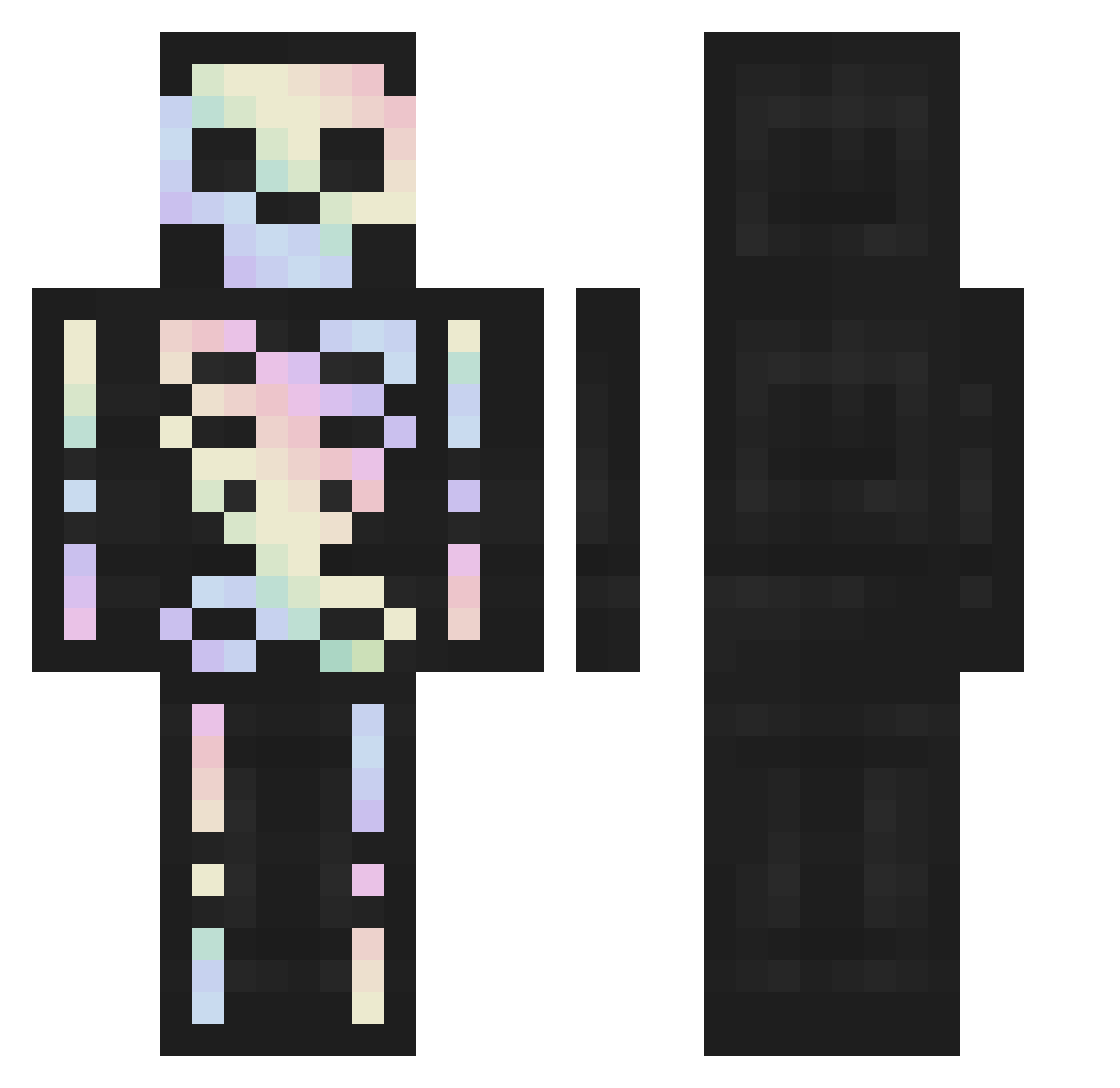 Raftak1421 Minecraft skin, front and back view