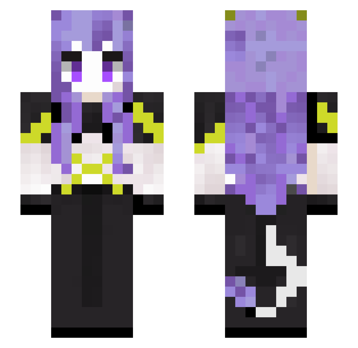 Reolf Minecraft skin, front and back view