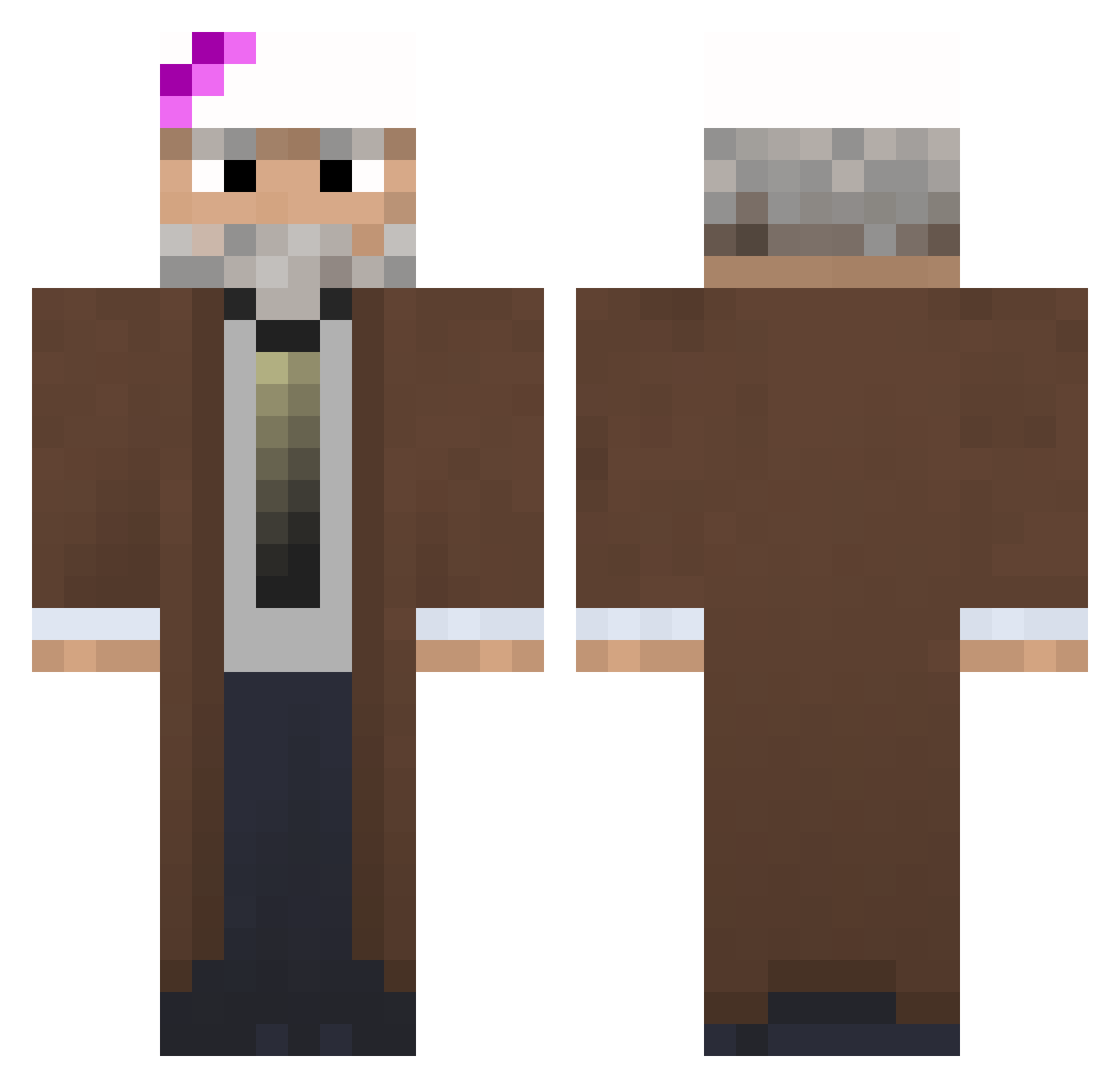 ZHiLwAn Minecraft skin, front and back view