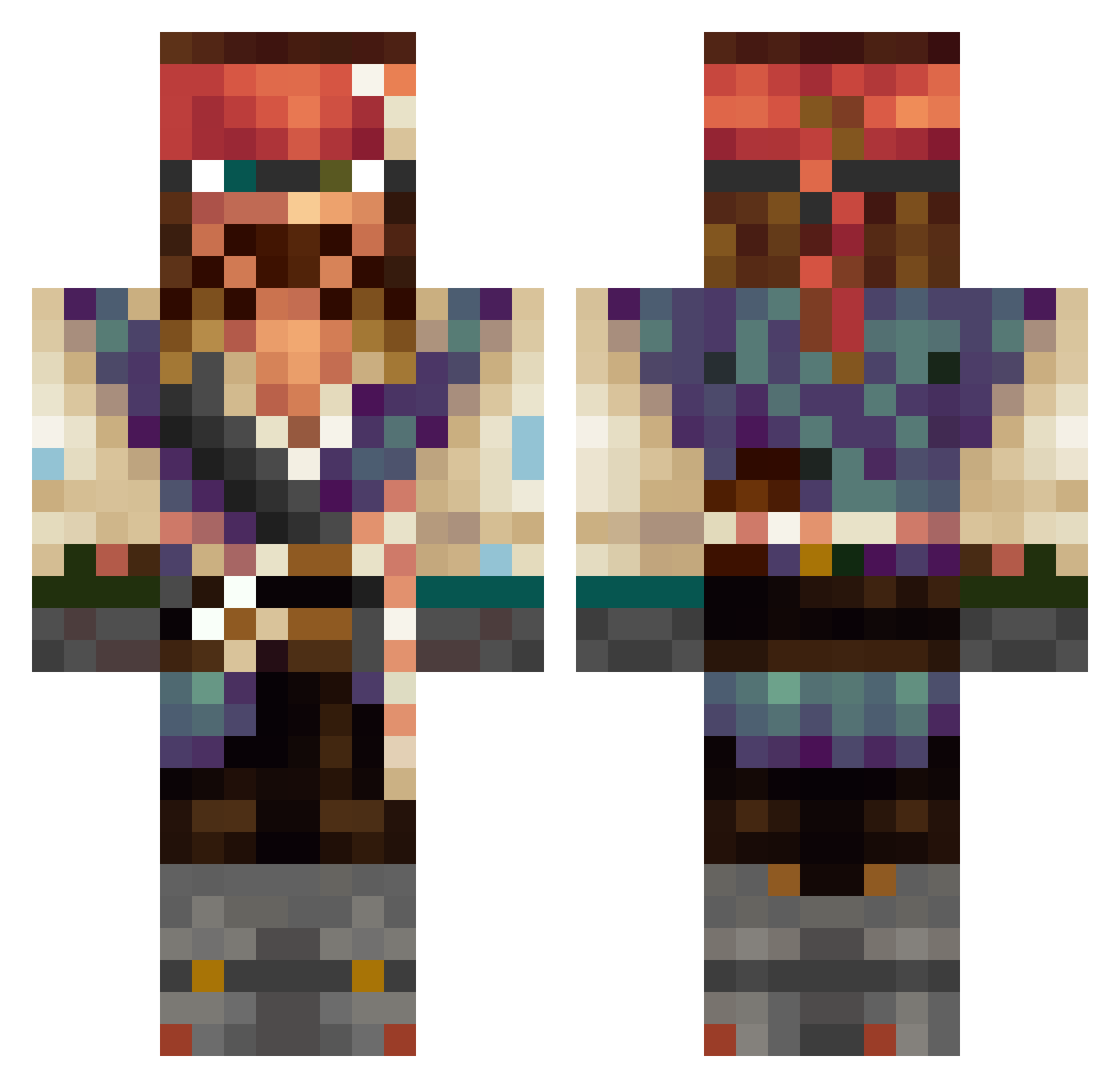 Hirntot_420 Minecraft skin, front and back view