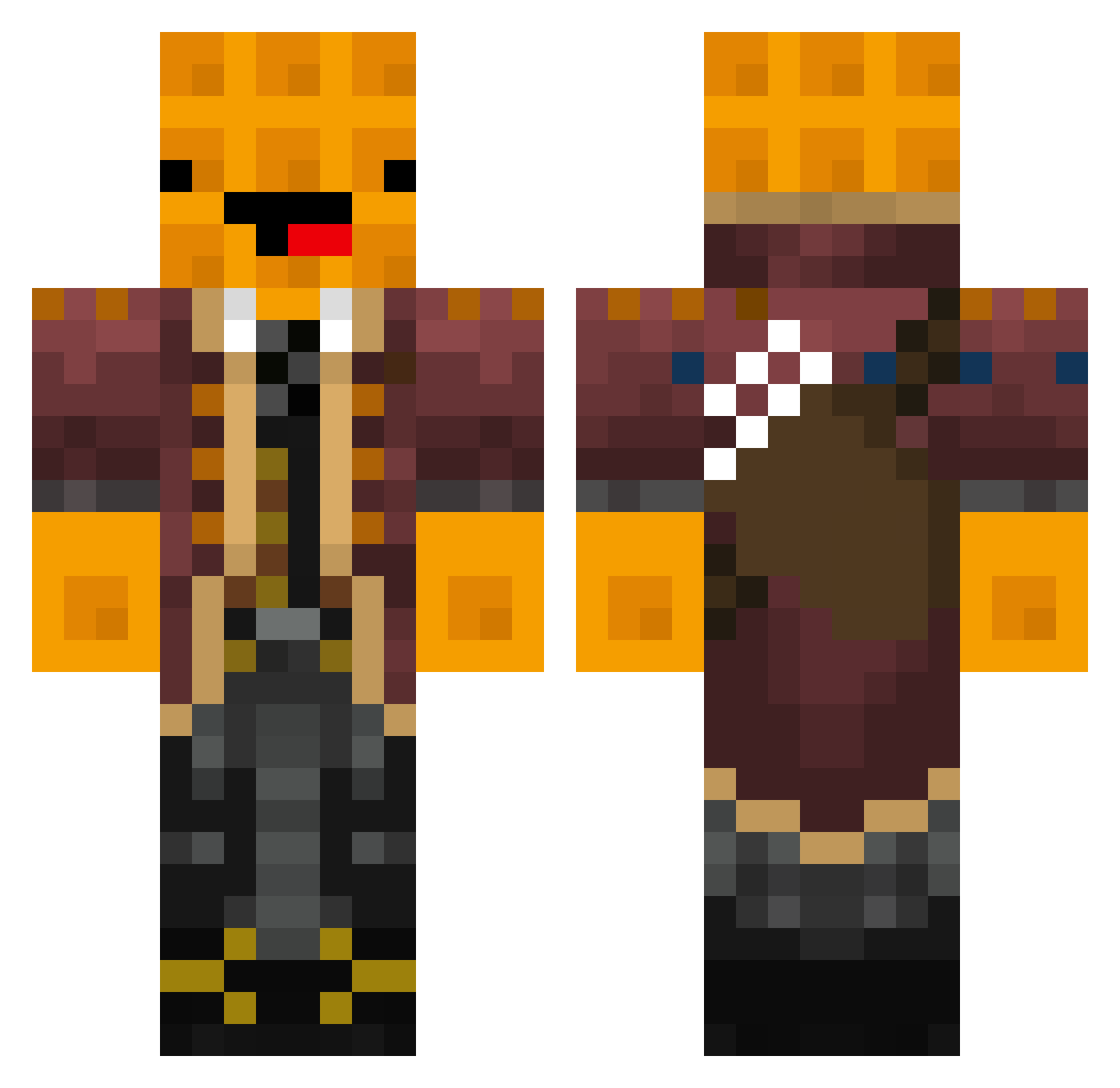 Savage_Mode_1238 Minecraft skin, front and back view