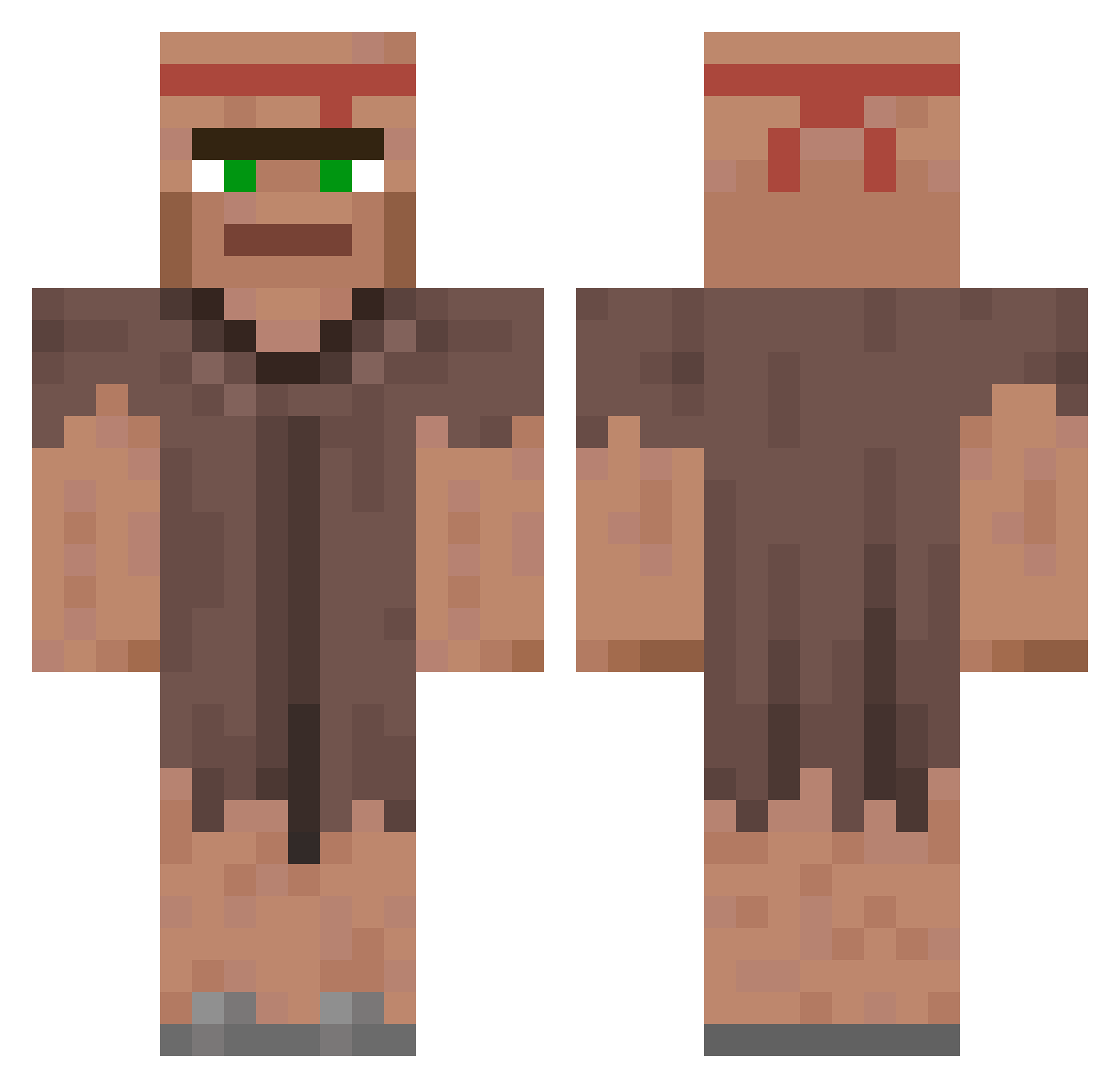 _Dacoo Minecraft skin, front and back view