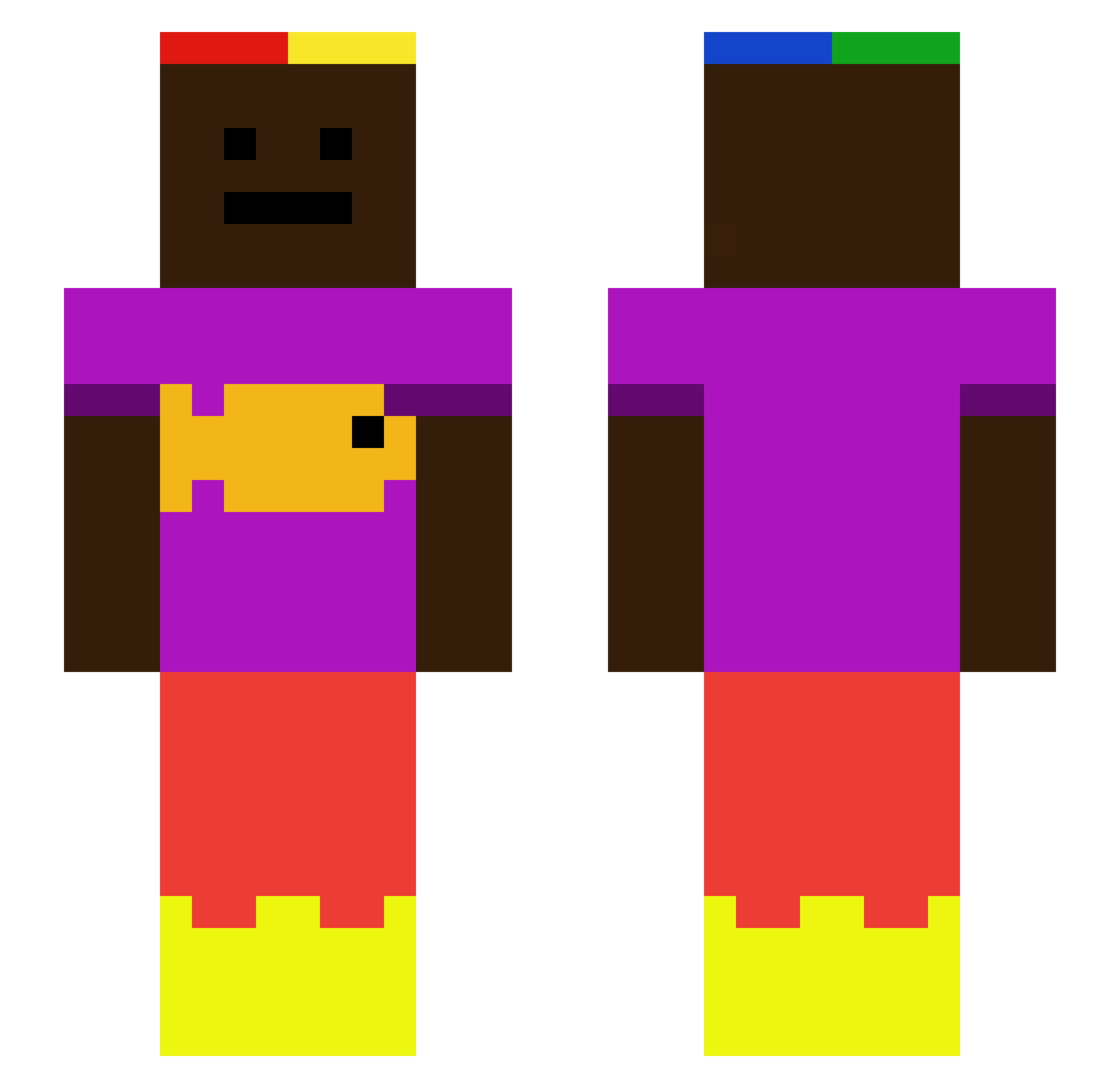 Spiro187 Minecraft skin, front and back view