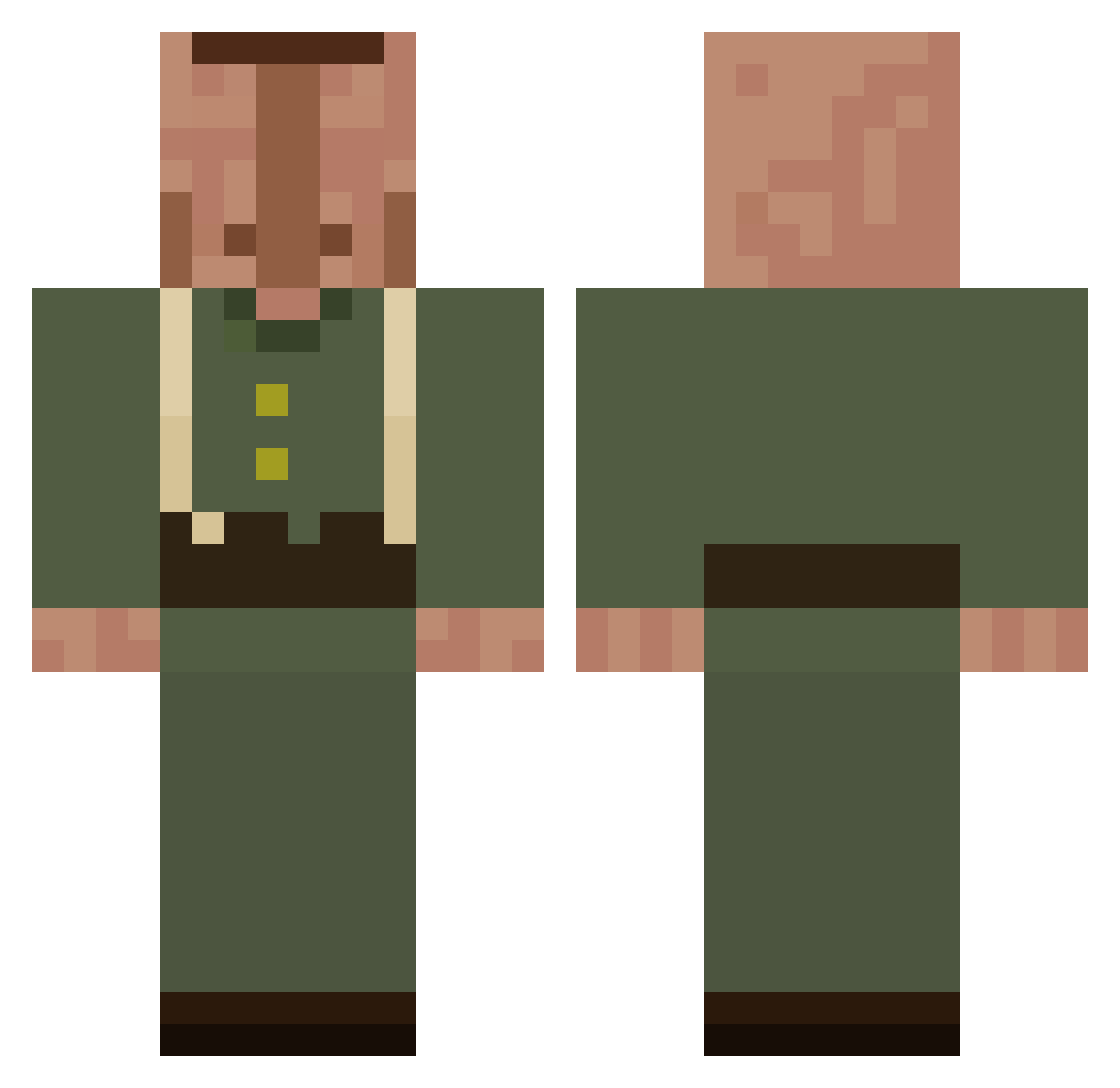 xStickiez Minecraft skin, front and back view