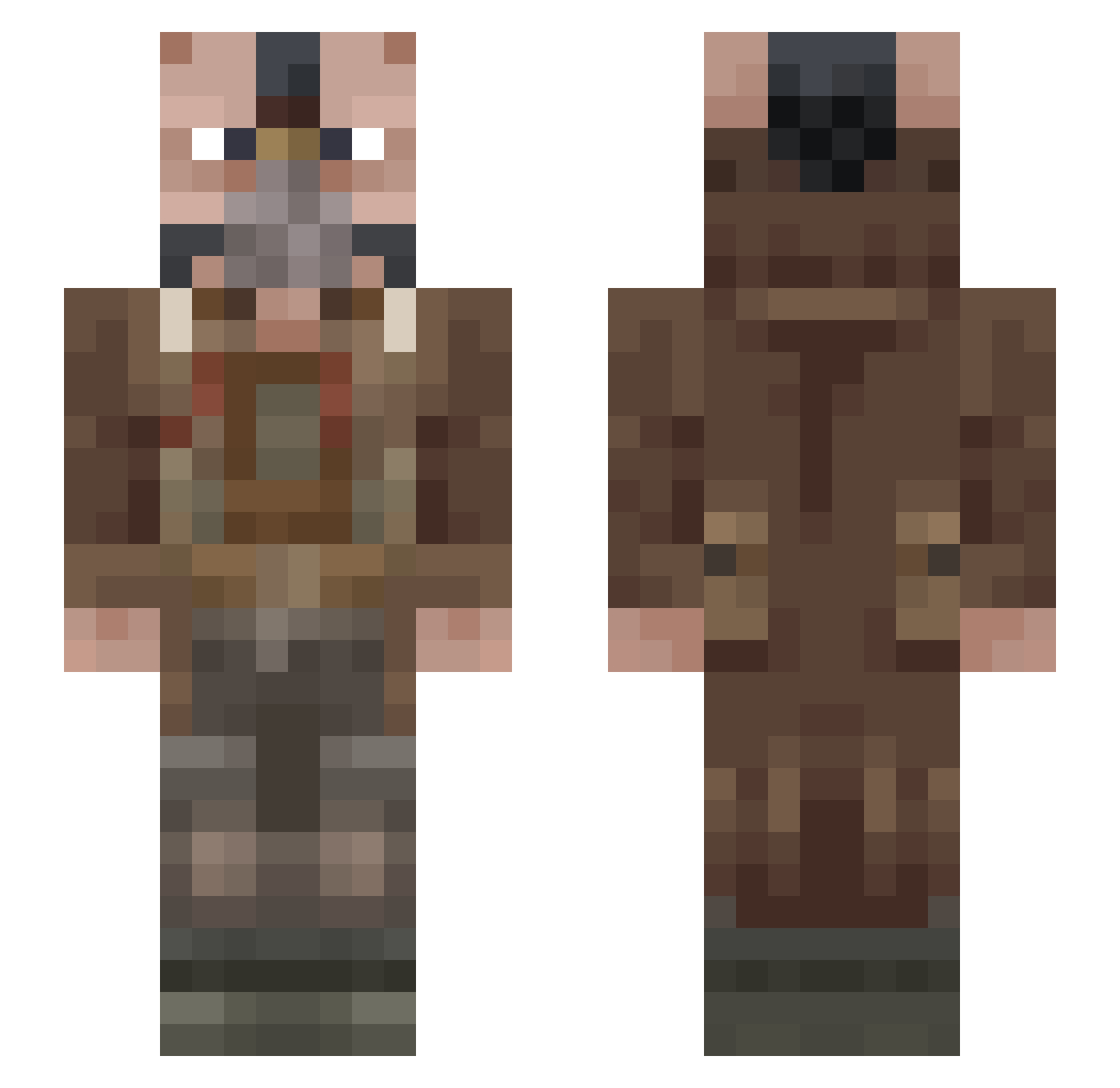 AulinKauppa Minecraft skin, front and back view